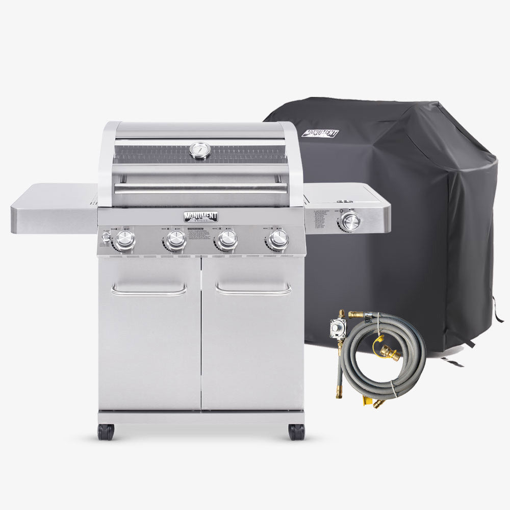 41847NG | Stainless Natural/Propane Gas Grill – 41847NG & Gas Grill Cover & Natural Gas Conversion Kit