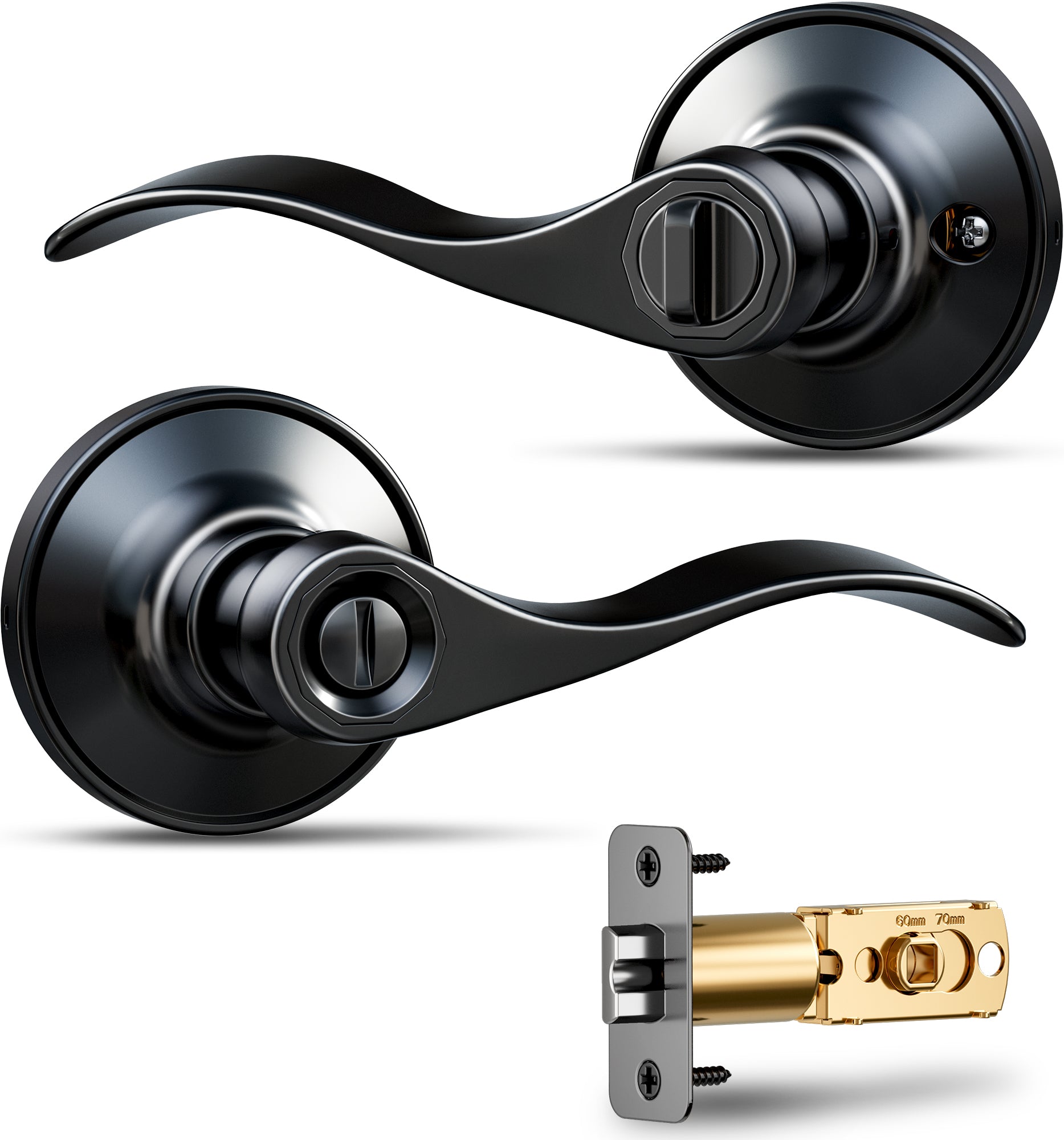 Veise HF01-S Privacy Lever lock – Satin Nickel / HF02-S (2 Pack)