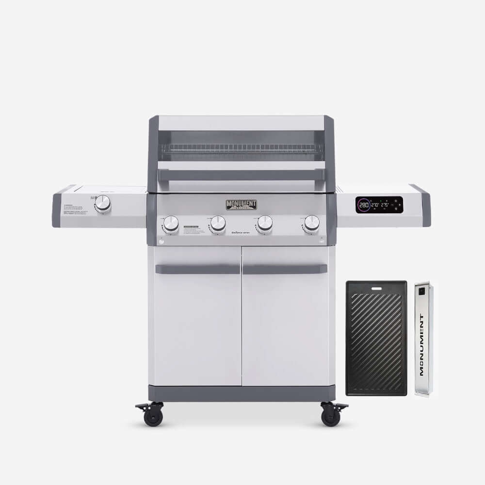 Eminence 405 | Chic Clearview® Smart Stainless Gas Grill – Eminence 405 & Cast Iron Cooking Plate & Smoker Box