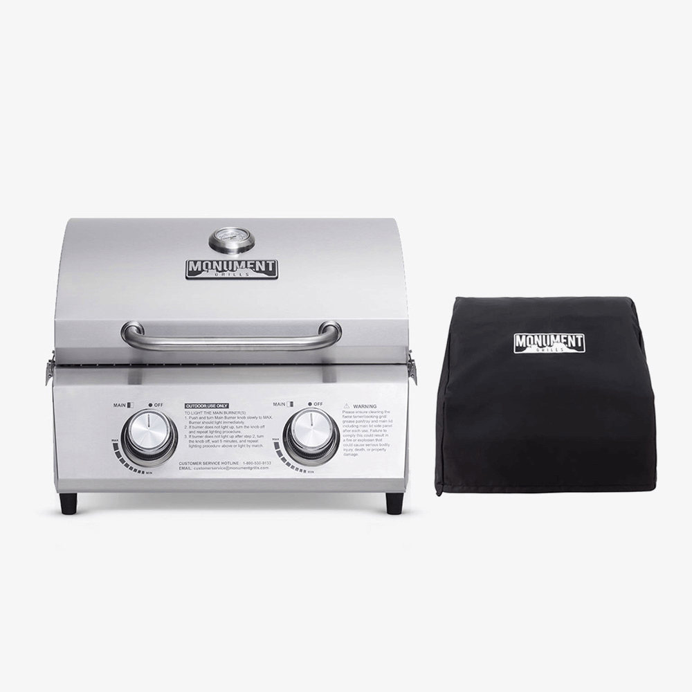 13742 | Stainless Tabletop Propane Gas Grill – 13742 & Cover