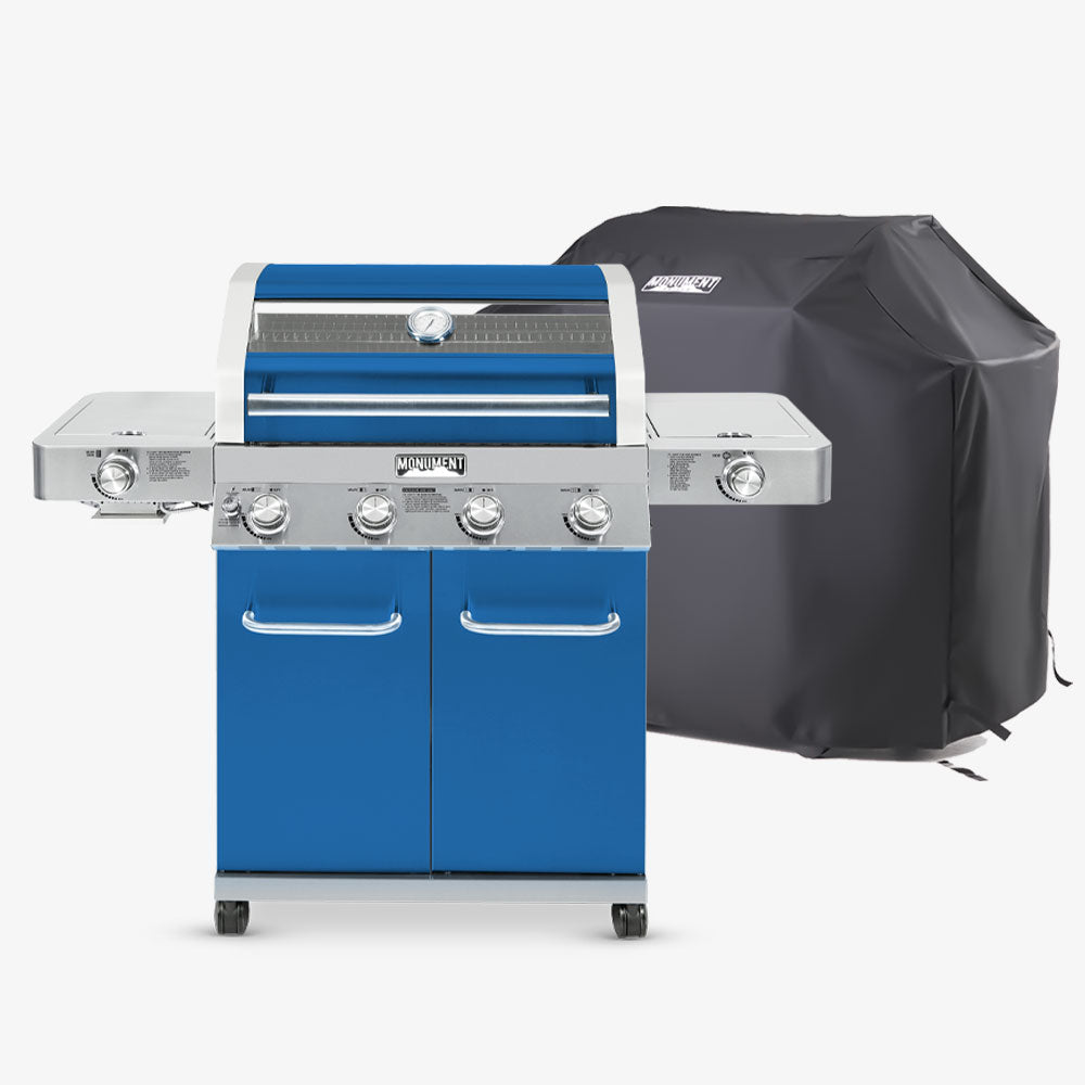 35633B | Matte Blue Infrared Propane Gas Grill – 35633 Blue Gas Grill & Grill Cover