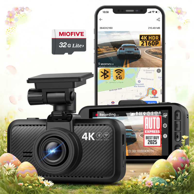 MIOFIVE S1 Dashcam, 4K UHD 30fps, 32GB Memory Card (EU)