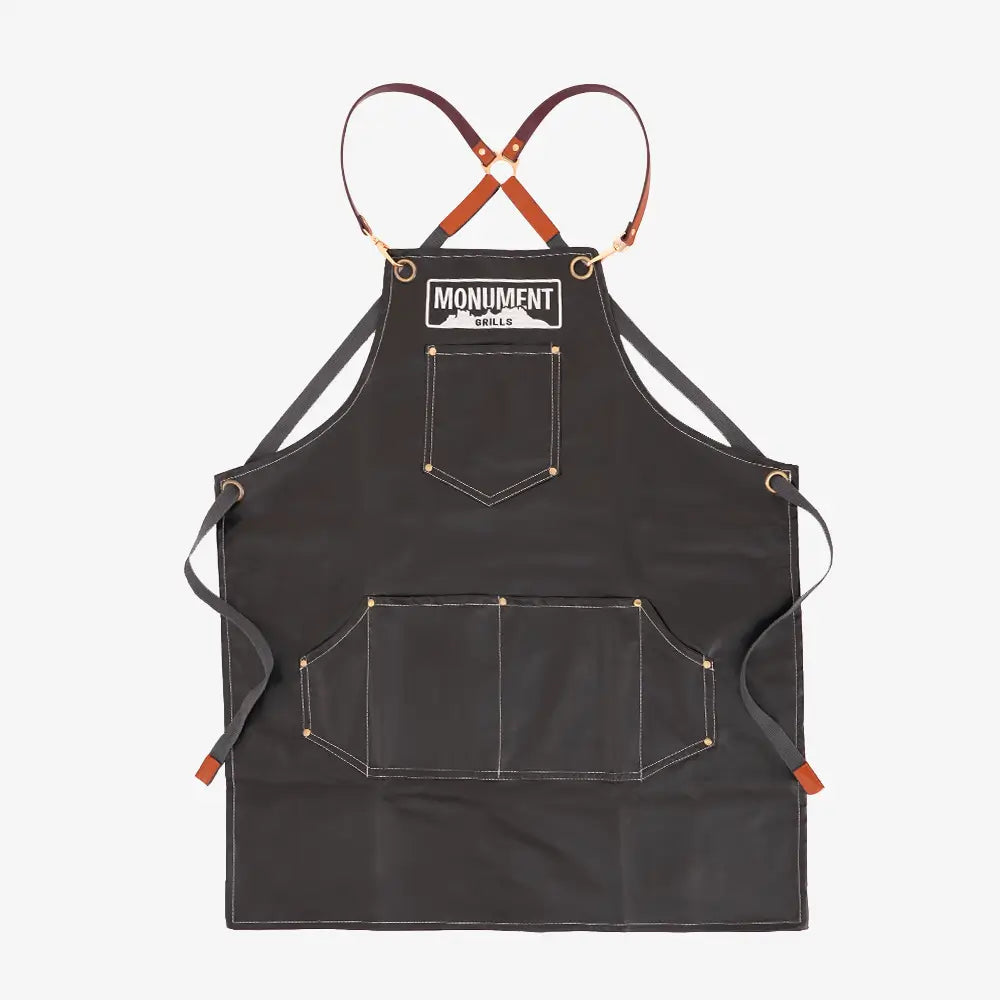 Premium Grill Apron | Built for BBQ Masters – Leather / Grey