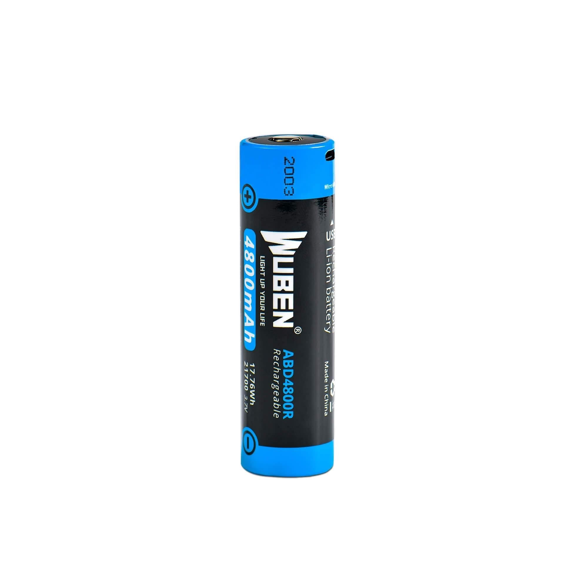 WUBEN ABD4800R Micro-USB Charging Rechargeable 21700 Flashlight Battery – 4800mAh