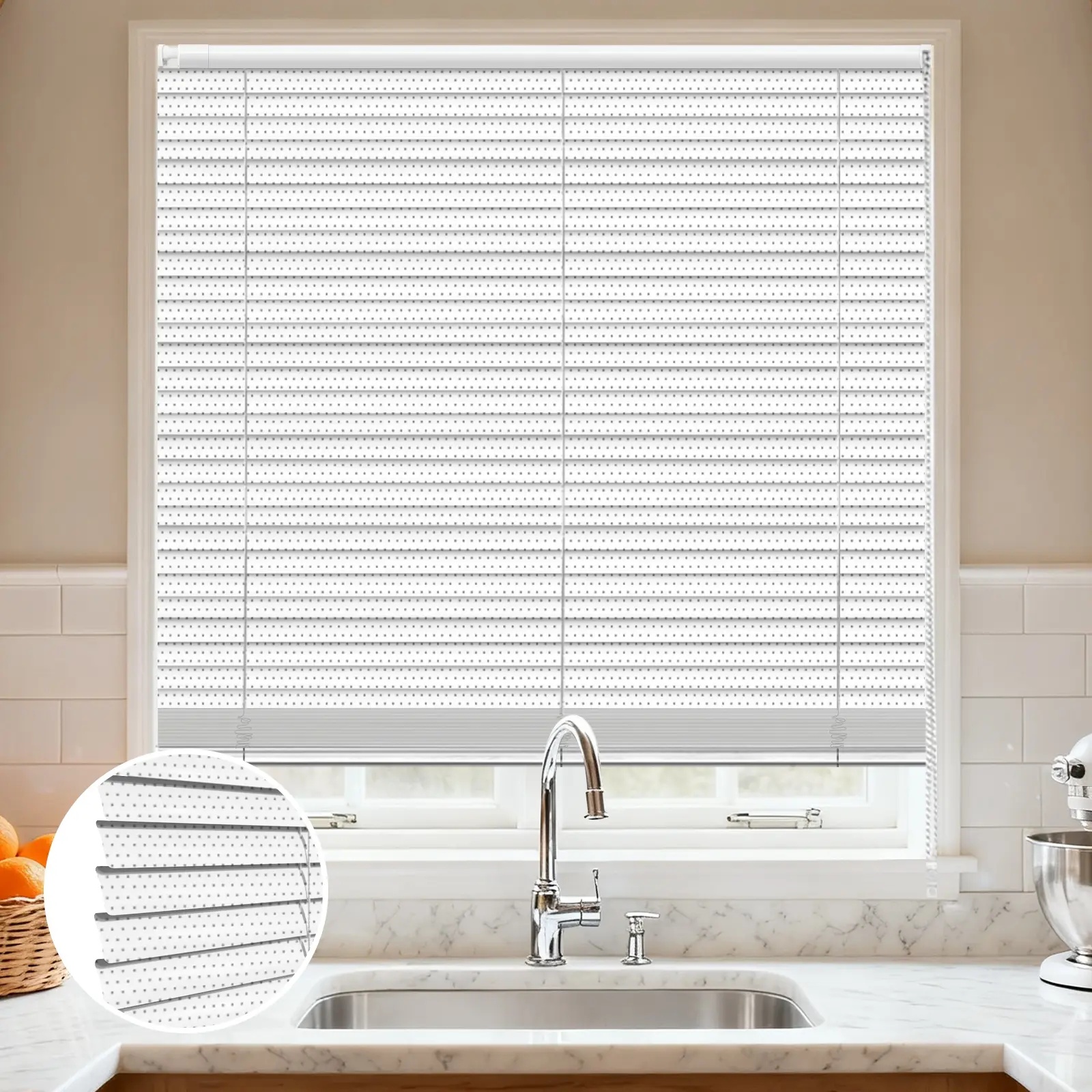 C-Shaped Perforated  No-Drill Aluminum Curved Blinds