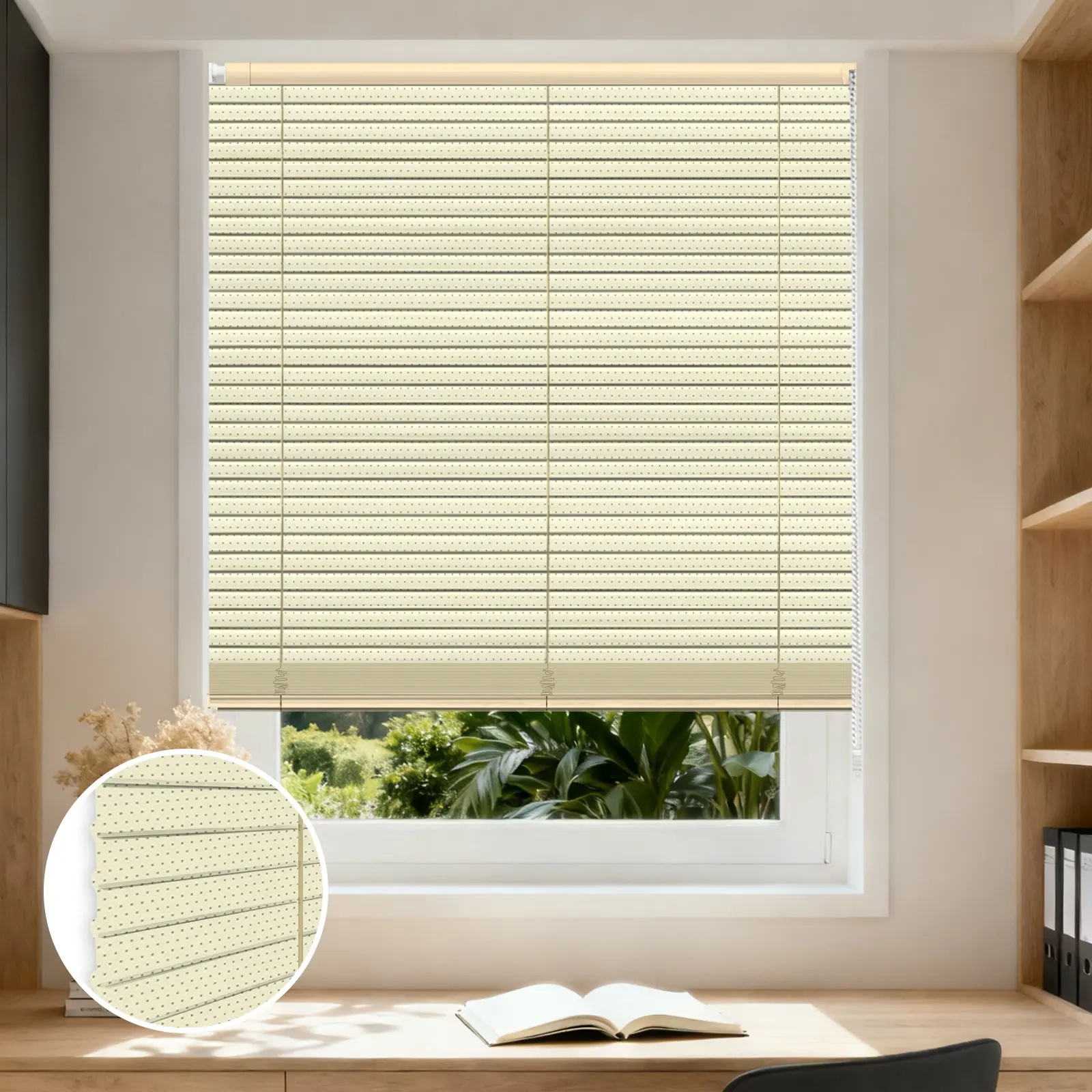 L-Shaped Perforated  No-Drill Aluminum Curved Blinds