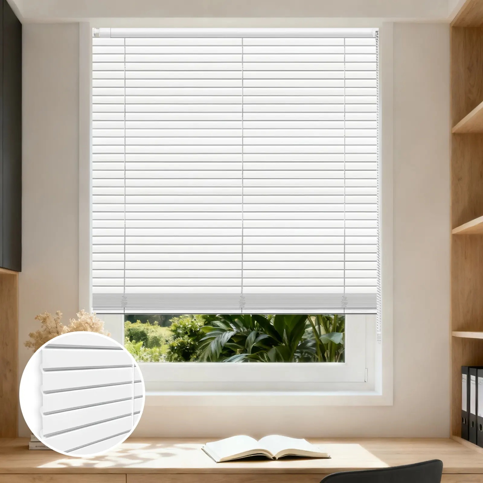 L-Shaped Matte Finish No-Drill Aluminum Curved Blinds