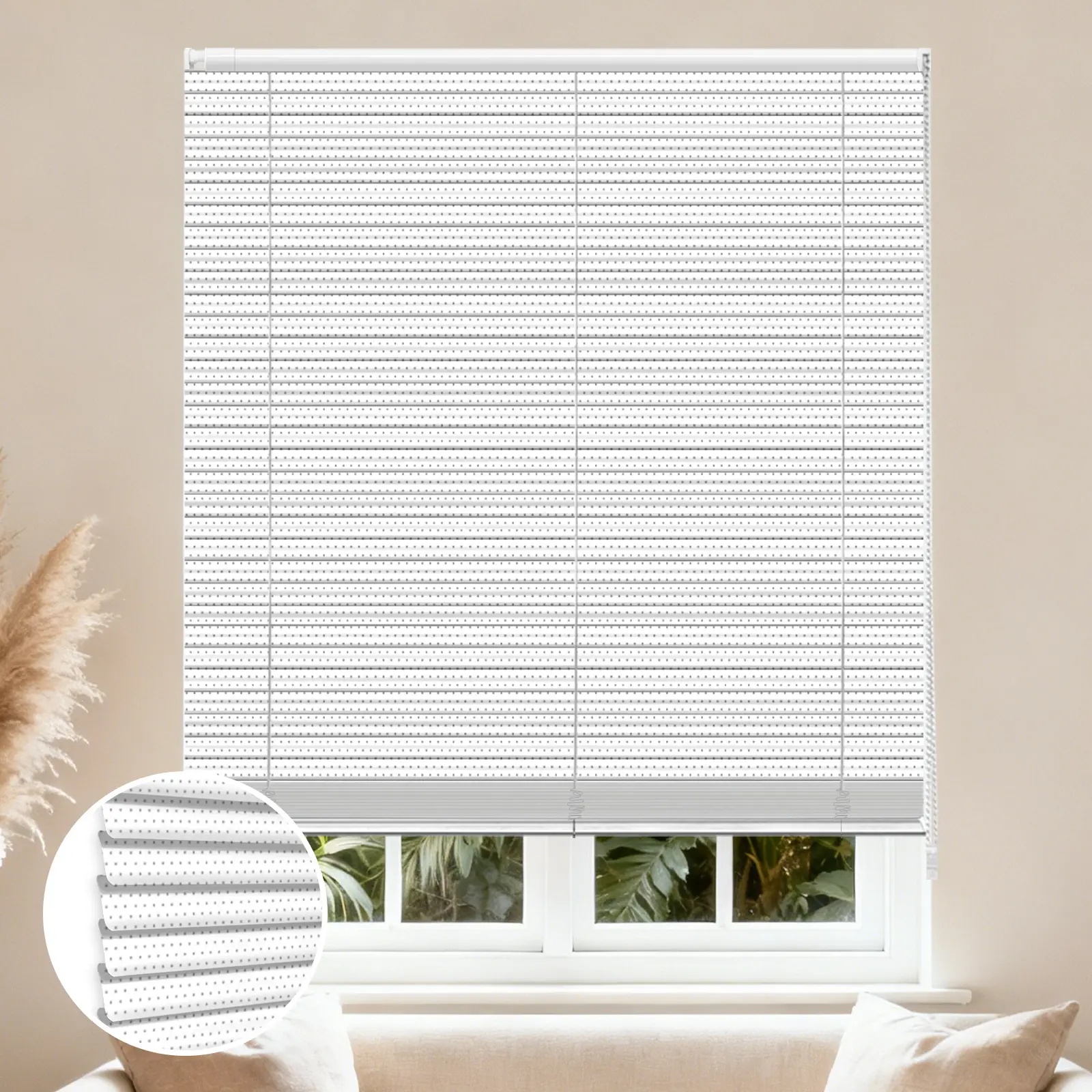 S-Shaped Perforated  No-Drill Aluminum Curved Blinds