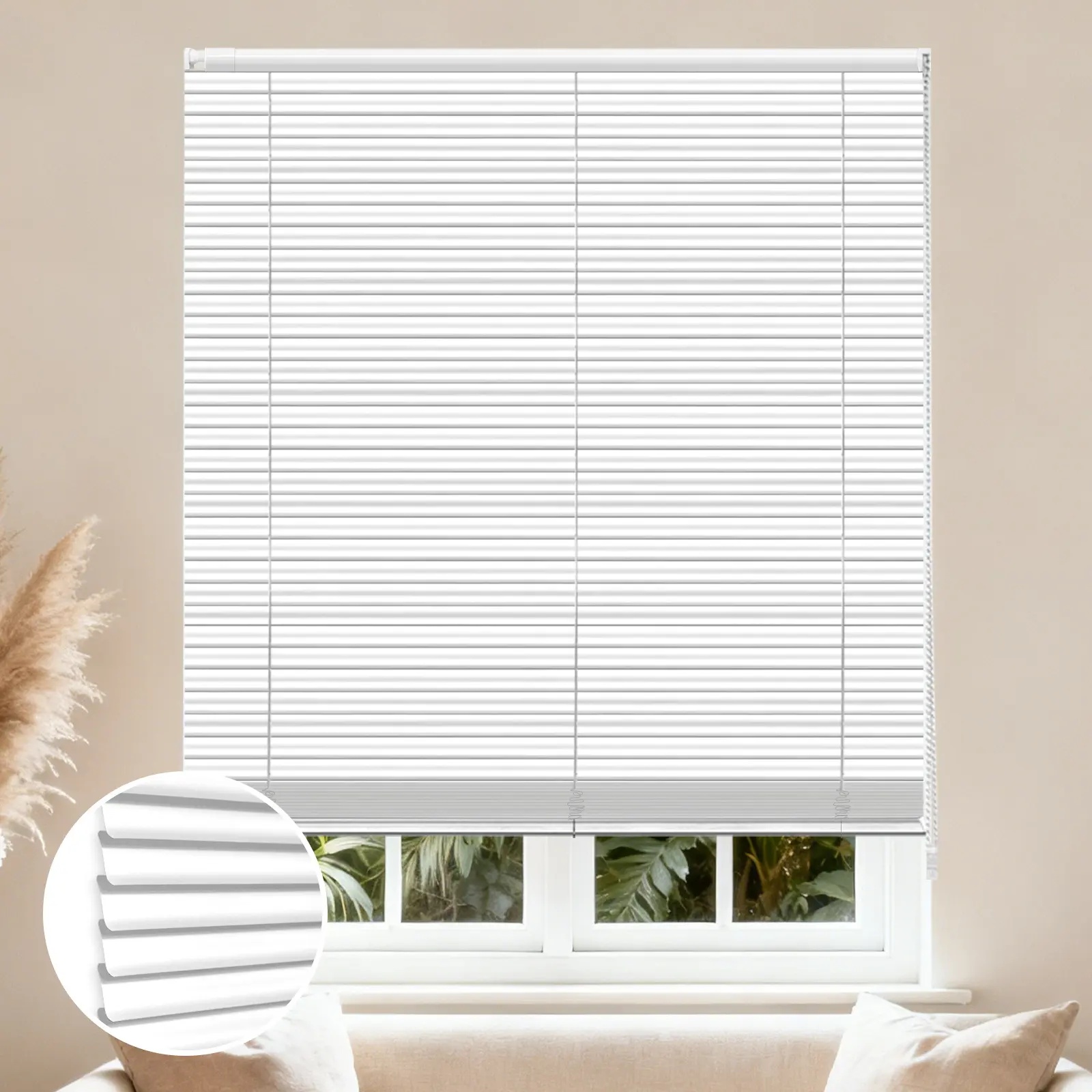 S-Shaped Matte Finish No-Drill Aluminum Curved Blinds