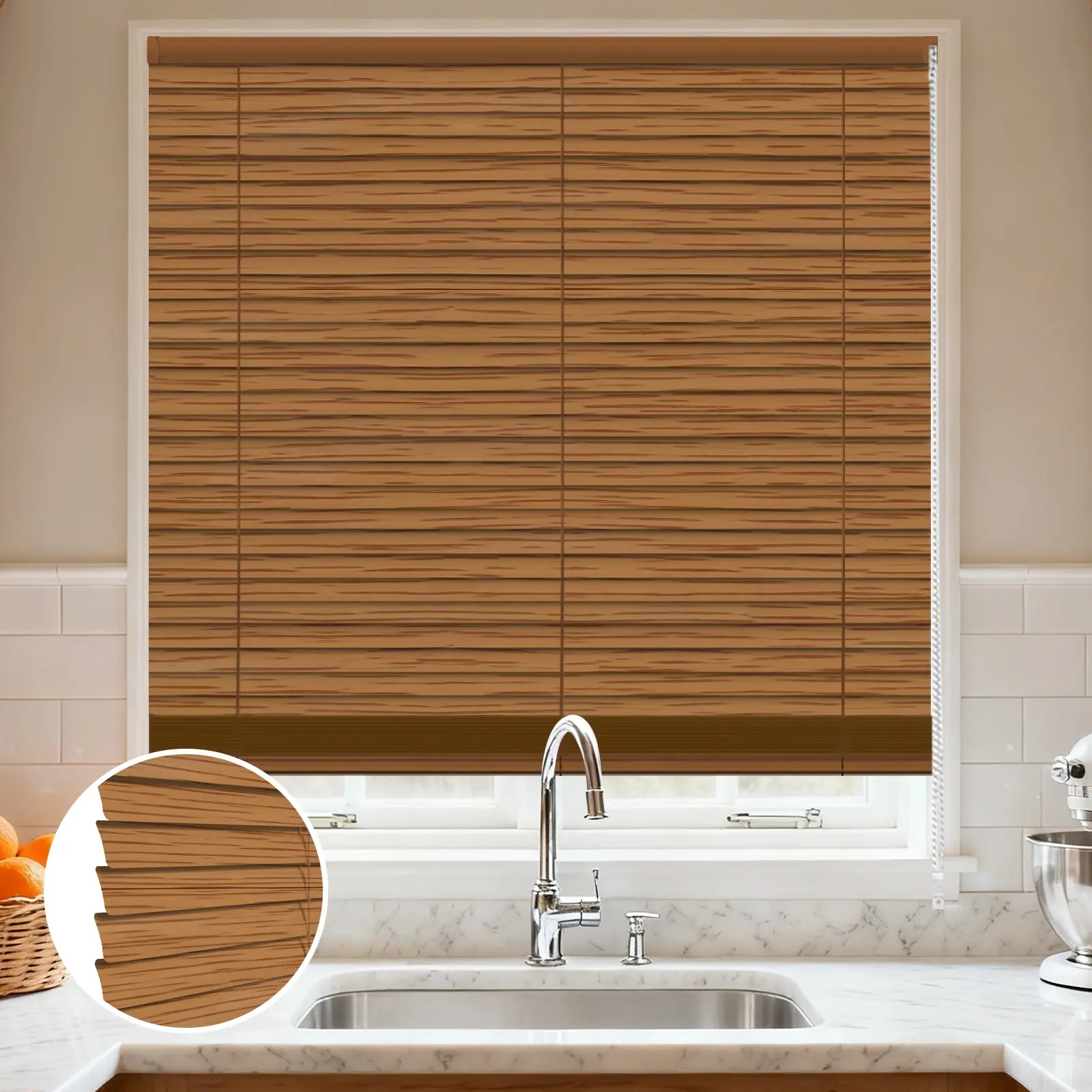 C-Shaped Wood Grain Aluminum Curved Blinds