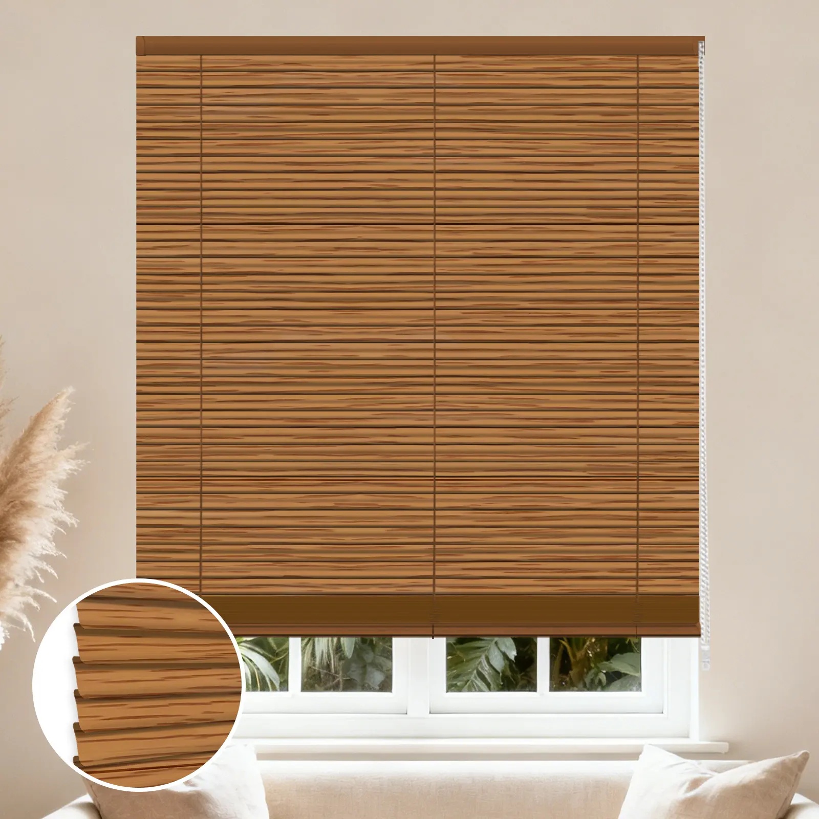S-Shaped Wood Grain Aluminum Curved Blinds