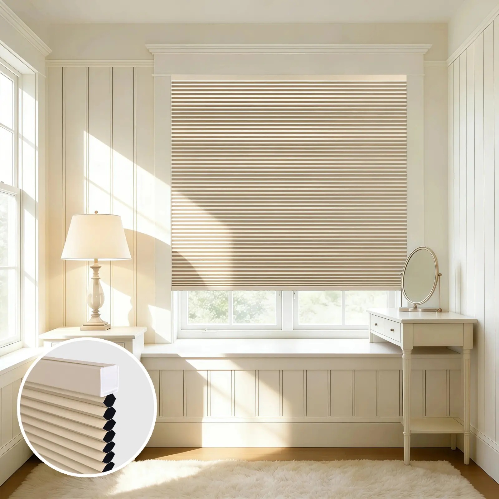 Blackout Honeycomb Shades – Flat Mount