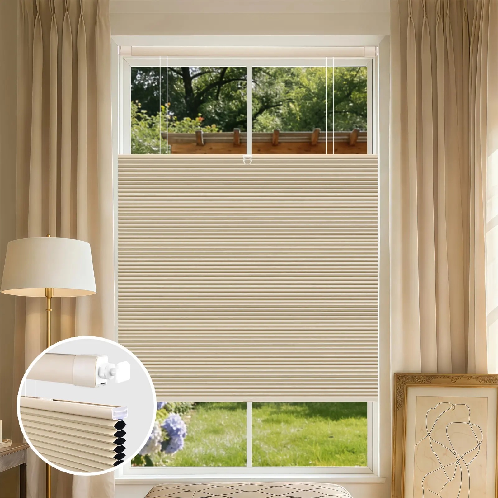 No Drill Top Down Bottom Up Blackout Cellular Shades – Arch Design