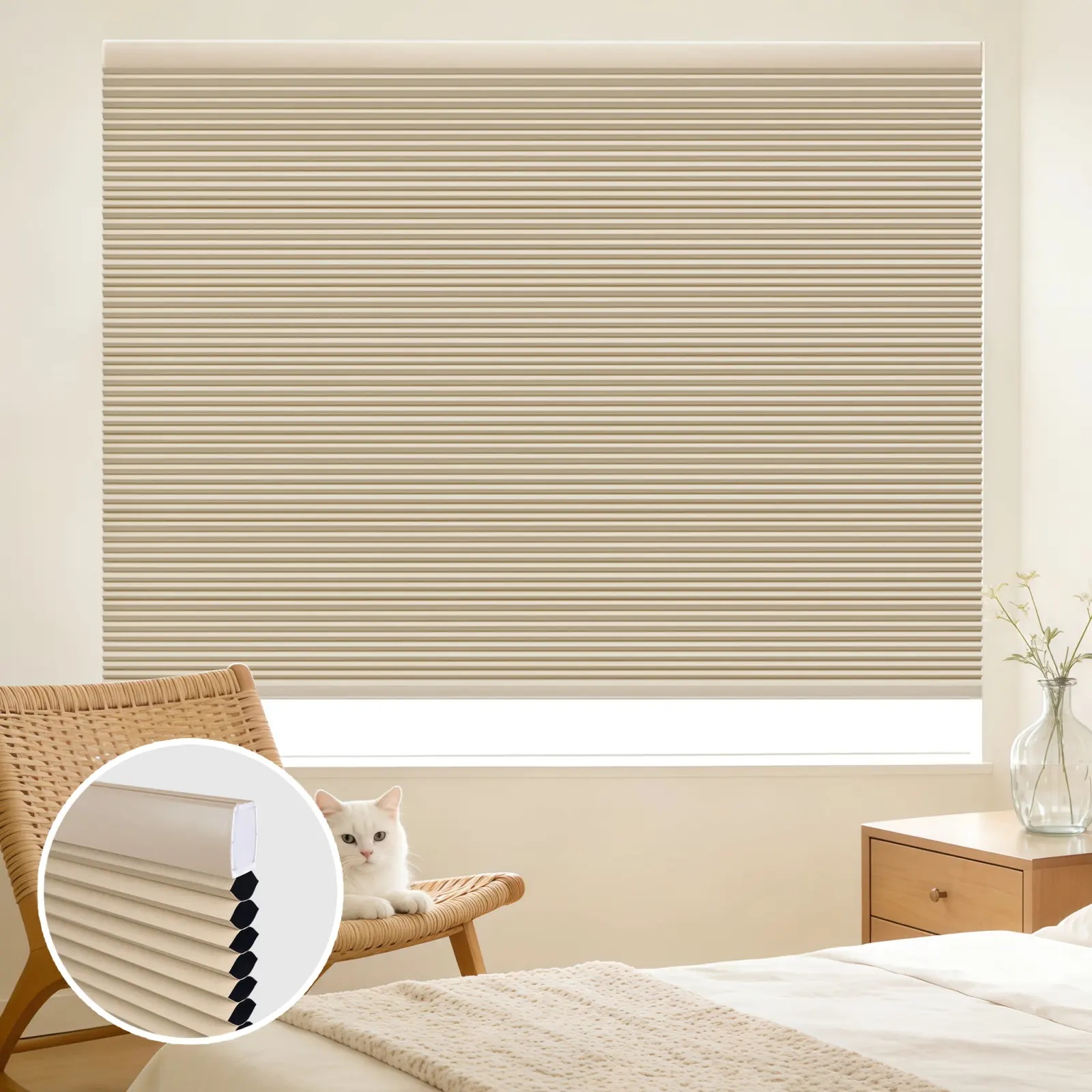 Sliding Blackout Arch Honeycomb Shades – Elegant Design