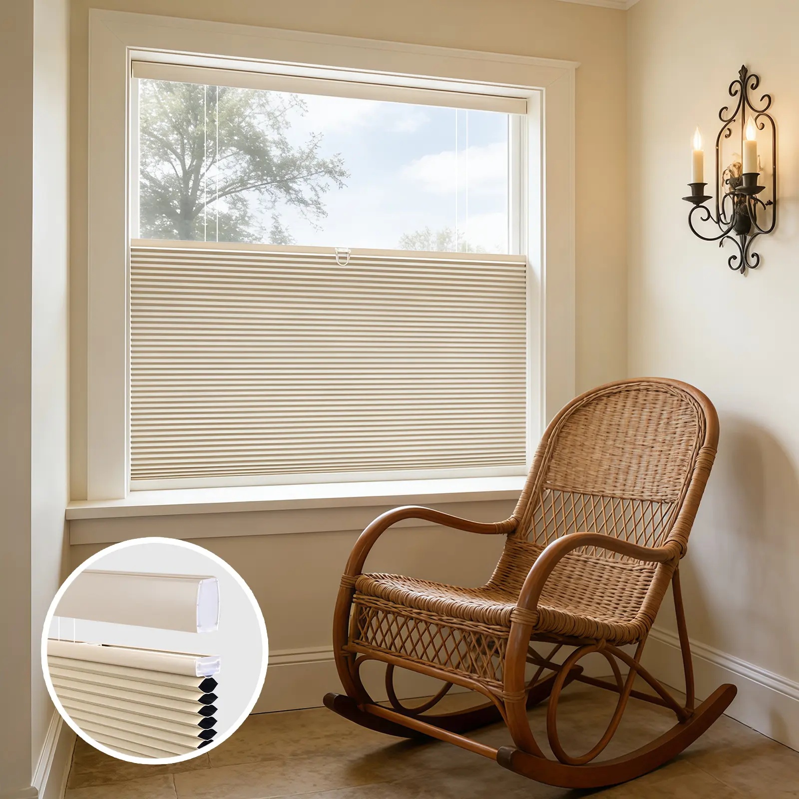 Arch Top Down Bottom Up Blackout Cellular Shades – Ultimate Privacy
