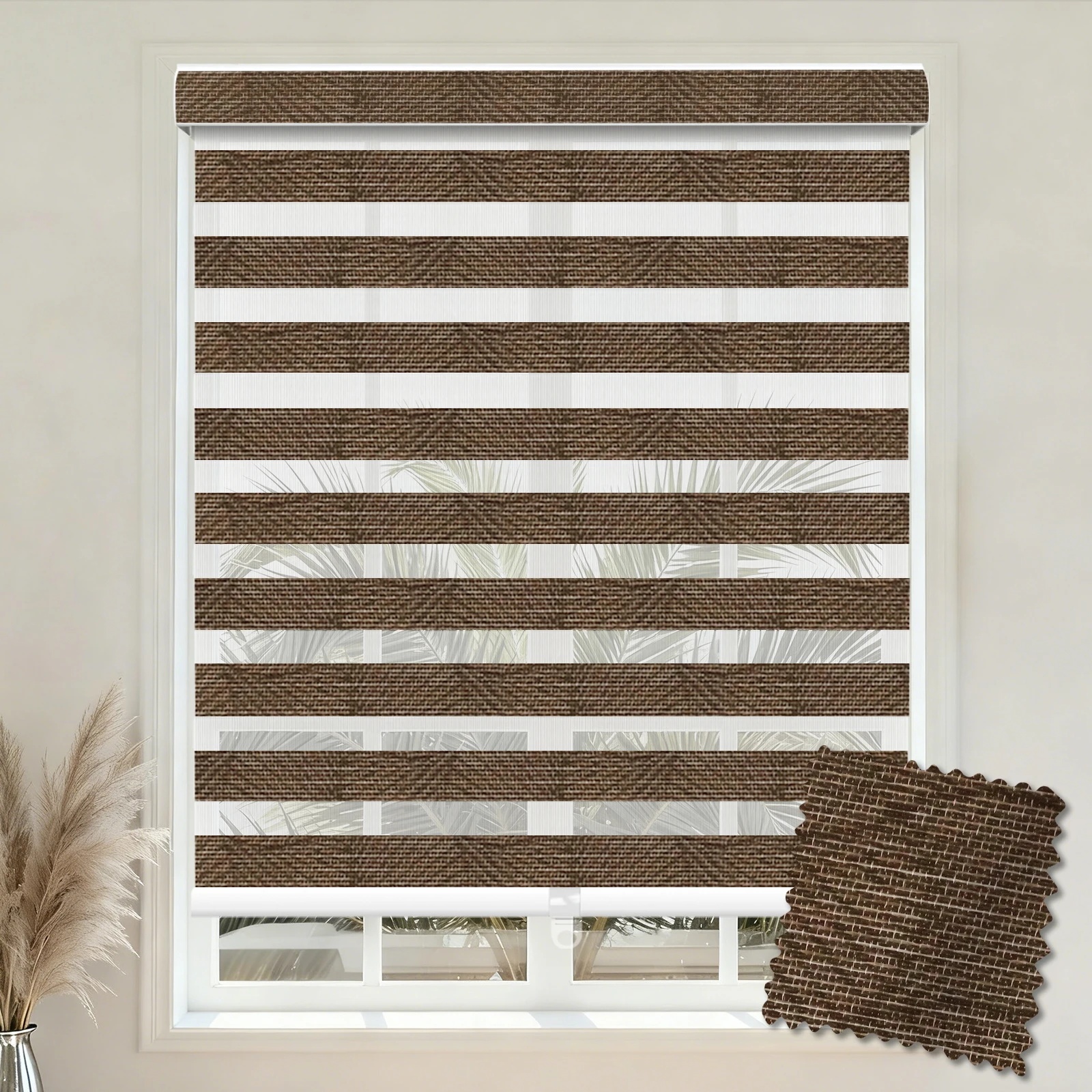 A202 Hover-Fit Curved Zebra Blind