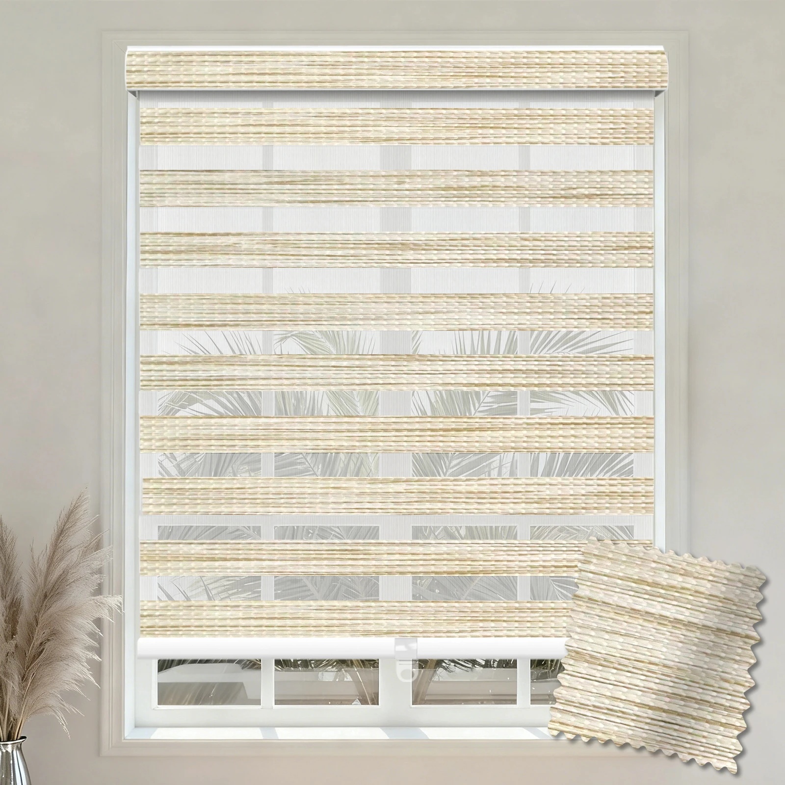 A203 Hover-Fit Curved Zebra Blind