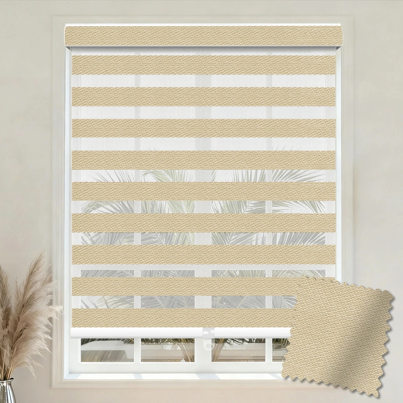 A221 Hover-Fit Curved Zebra Blind