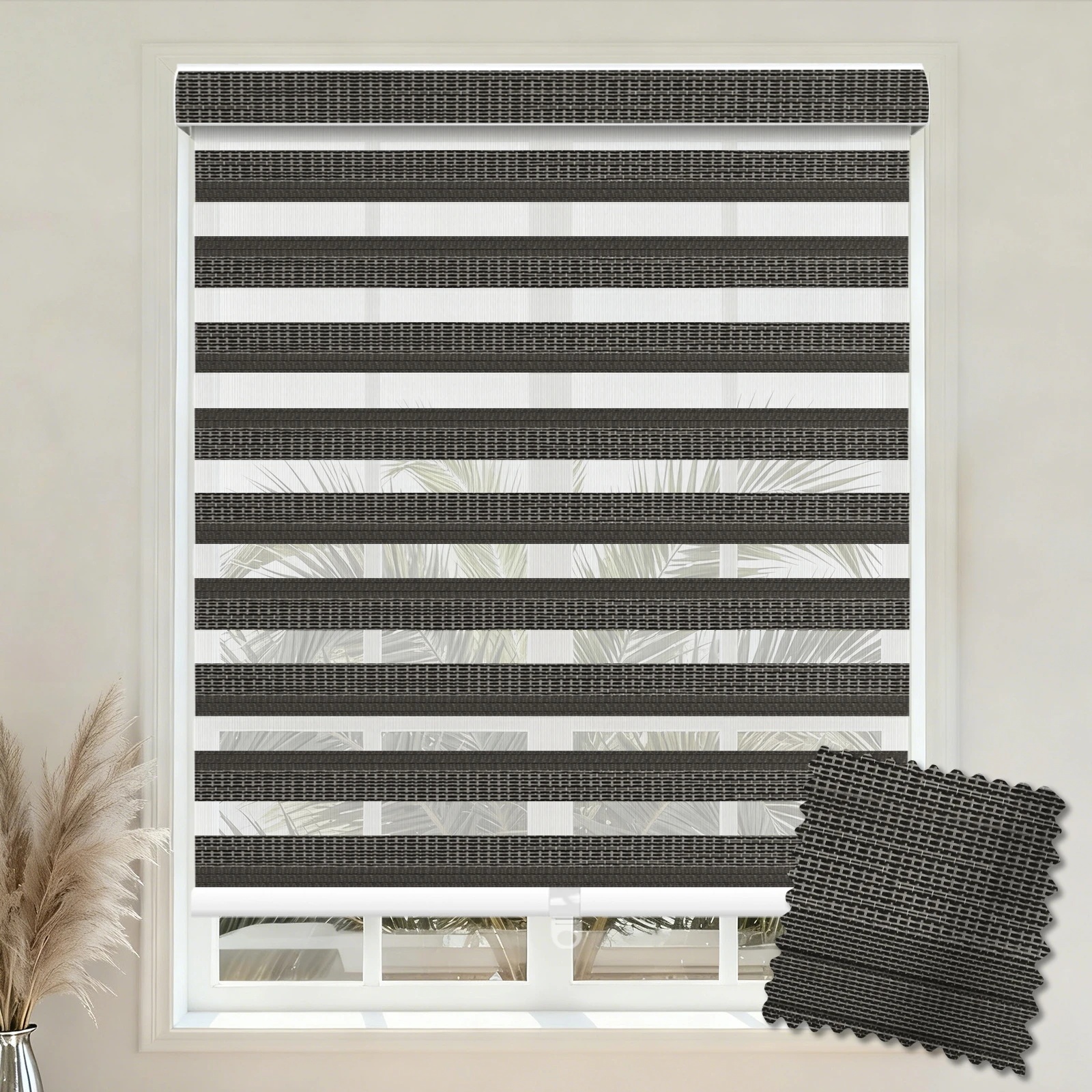 A101 Hover-Fit Curved Zebra Blind