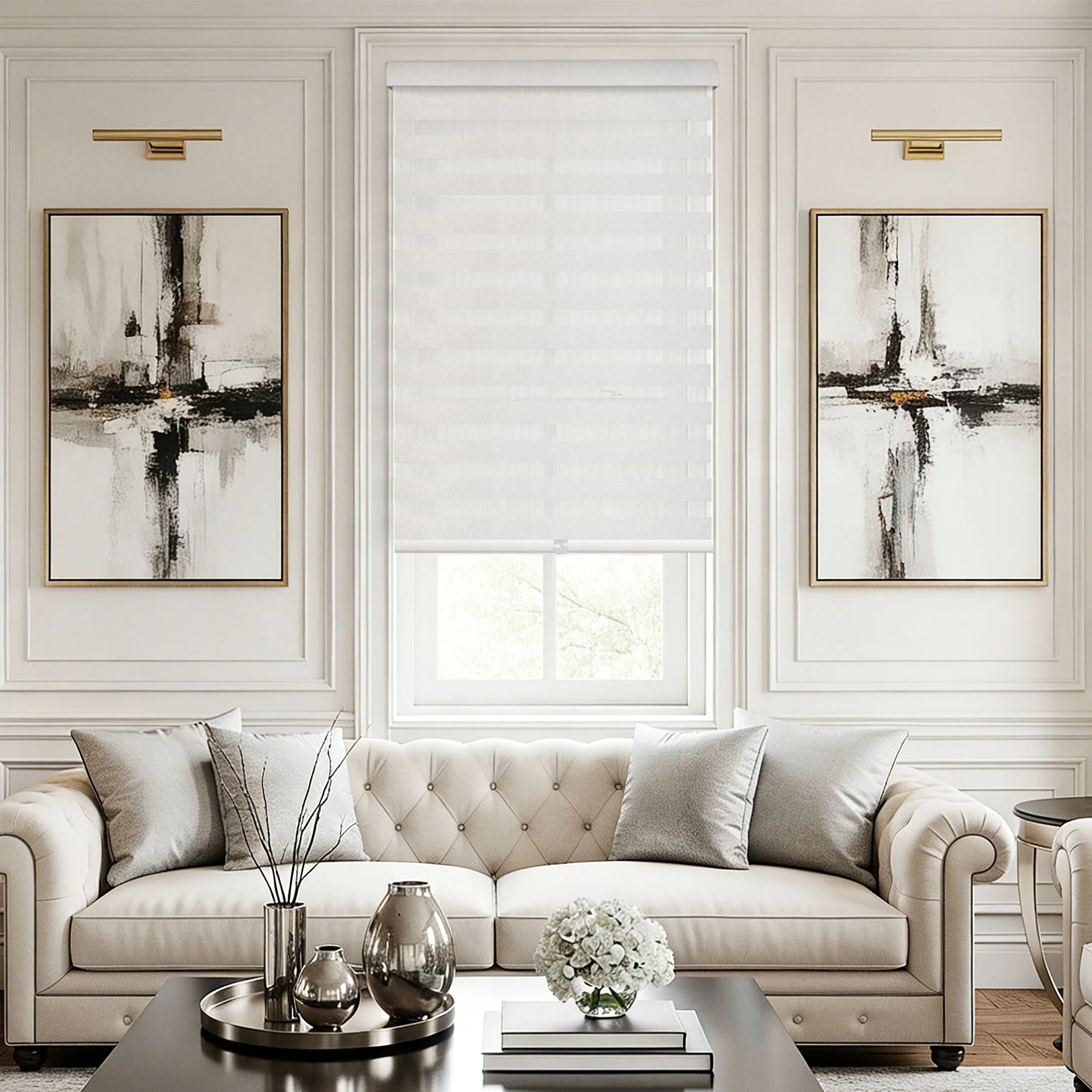 A201 Hover-Fit Curved Zebra Blind