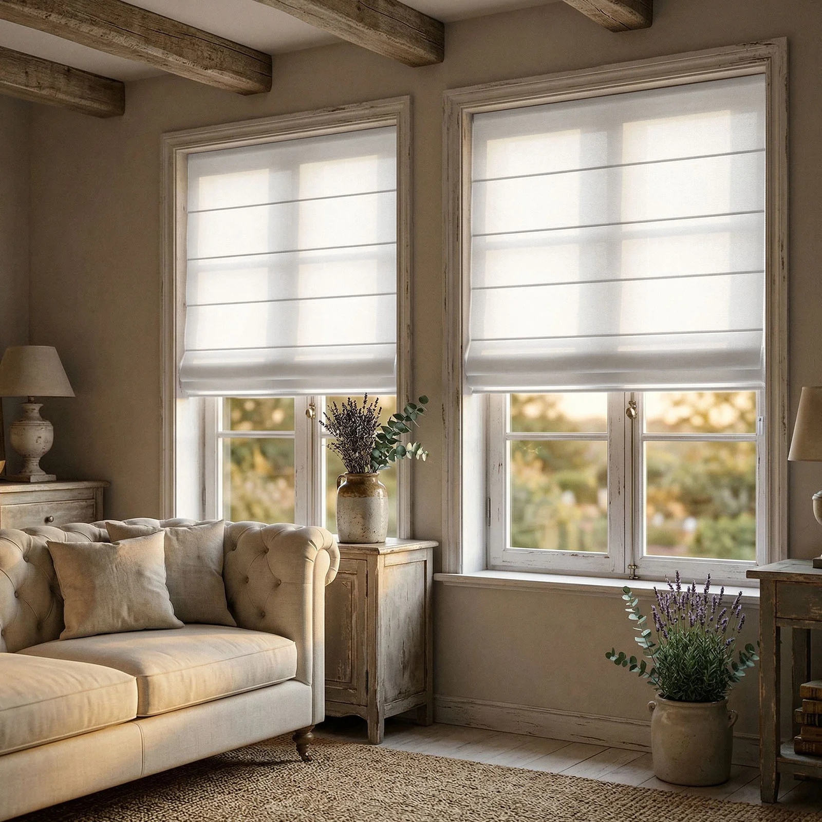 SLM286 Cord Single Layer Aluminum Track Roman Shade