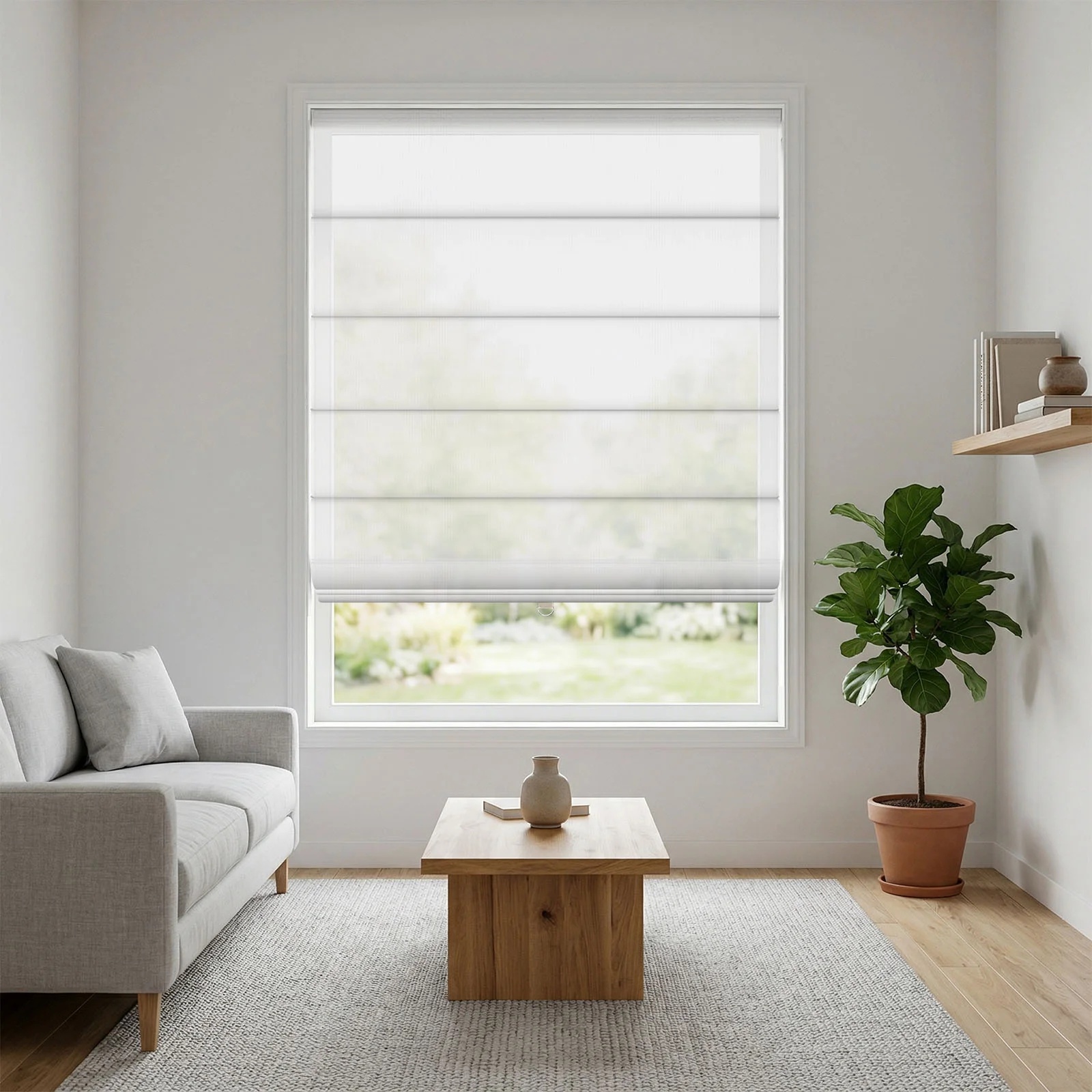 LM322 Cordless Single Layer Aluminum Track Roman Shade