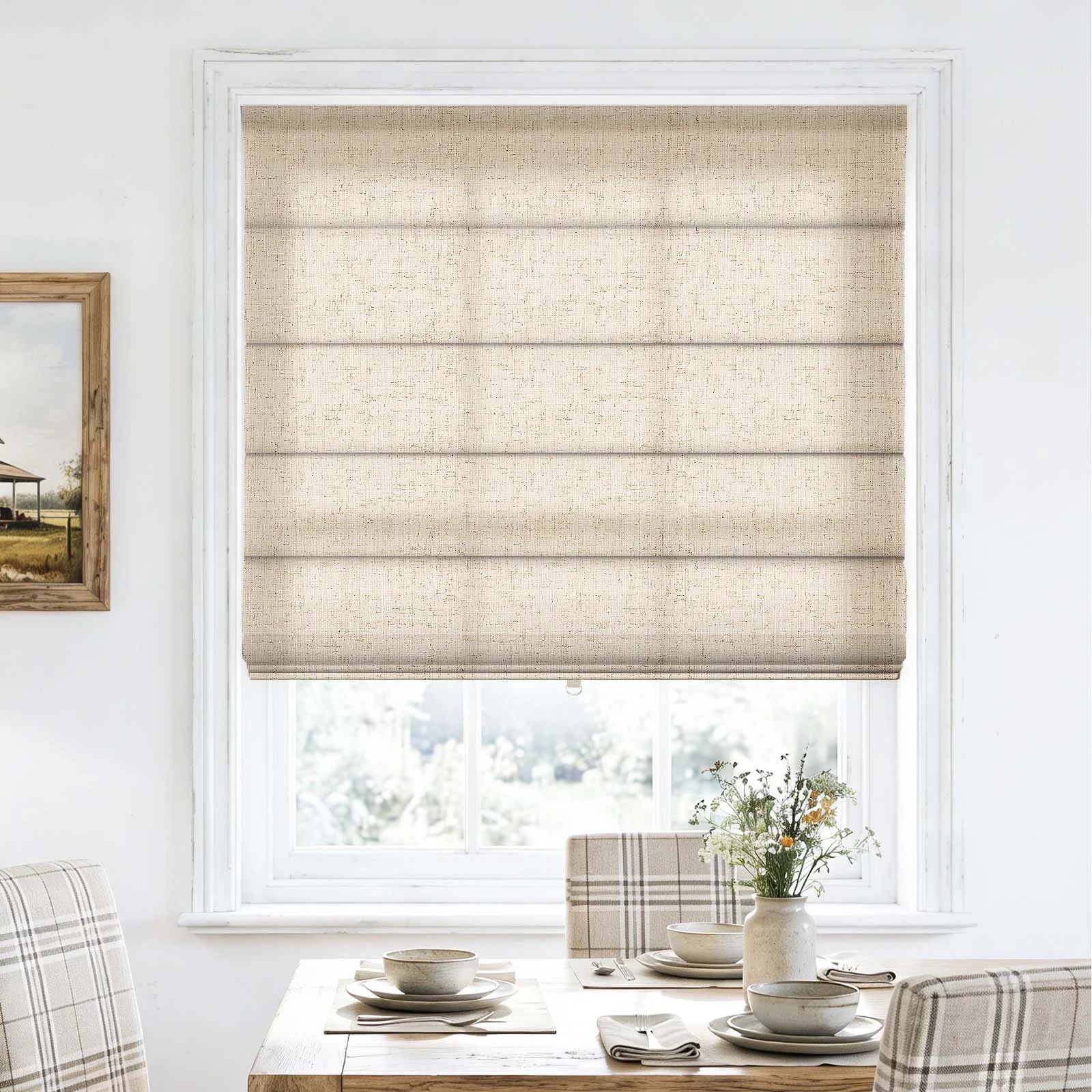 LM326 Cordless Single Layer Aluminum Track Roman Shade