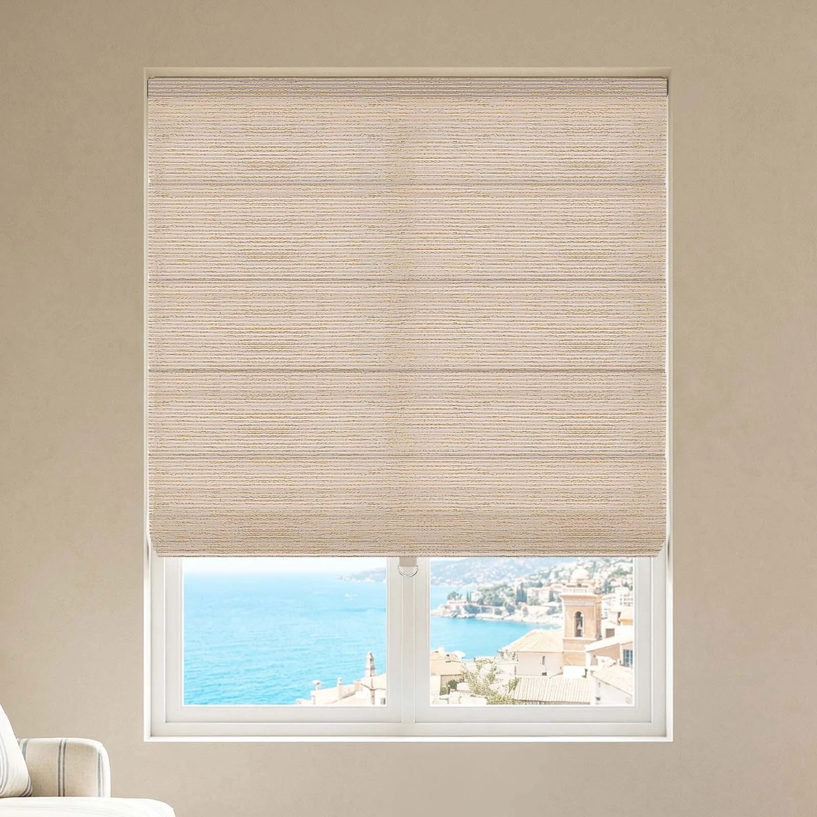 LM315 Cordless Single Layer Aluminum Track Roman Shade