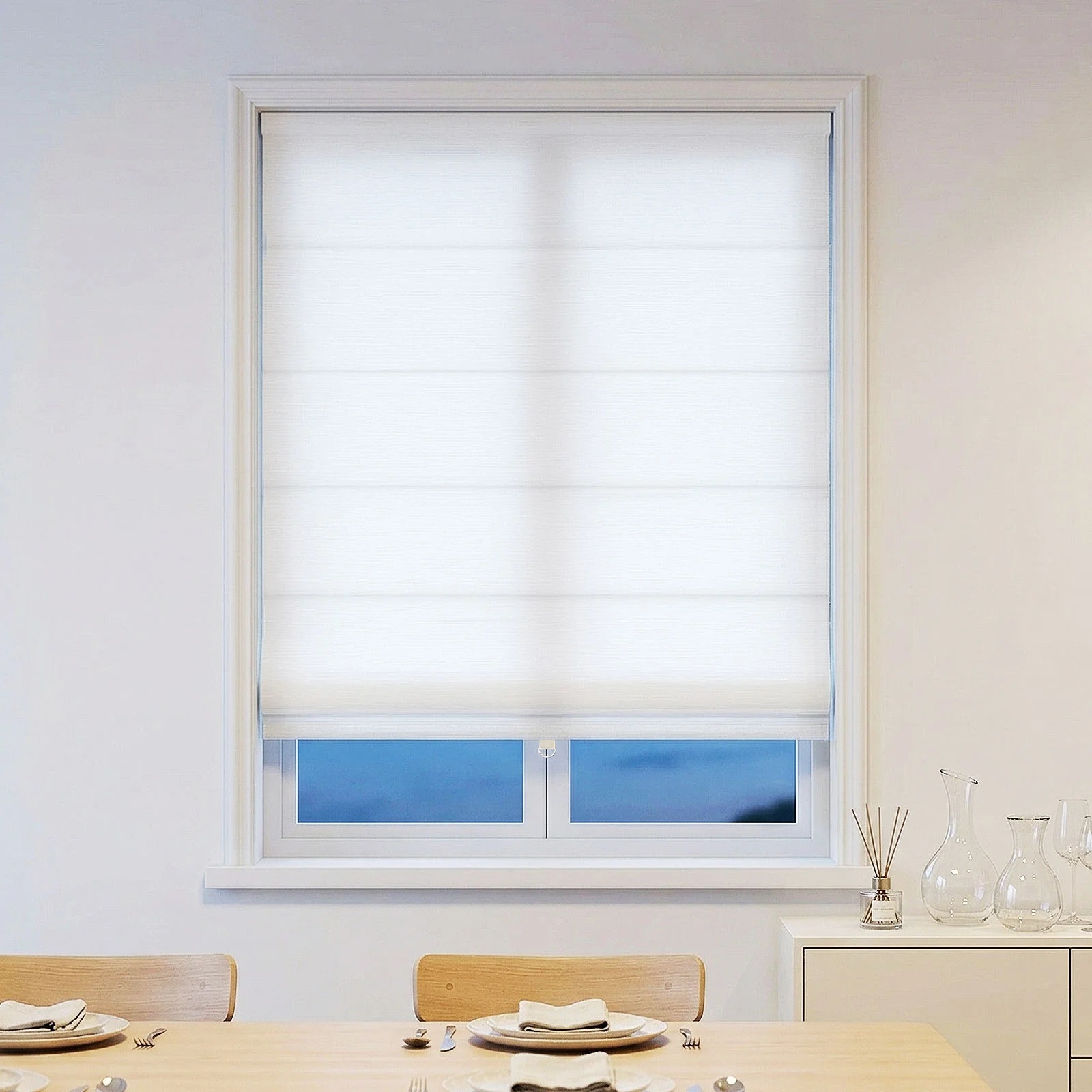 LM295 Cordless Single Layer Aluminum Track Roman Shade