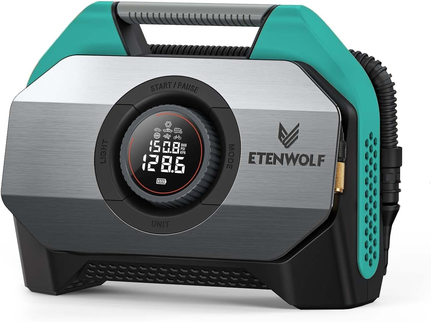 ETENWOLF Vortex S6 Heavy Duty Tire Inflator Air Compressor – Cyan