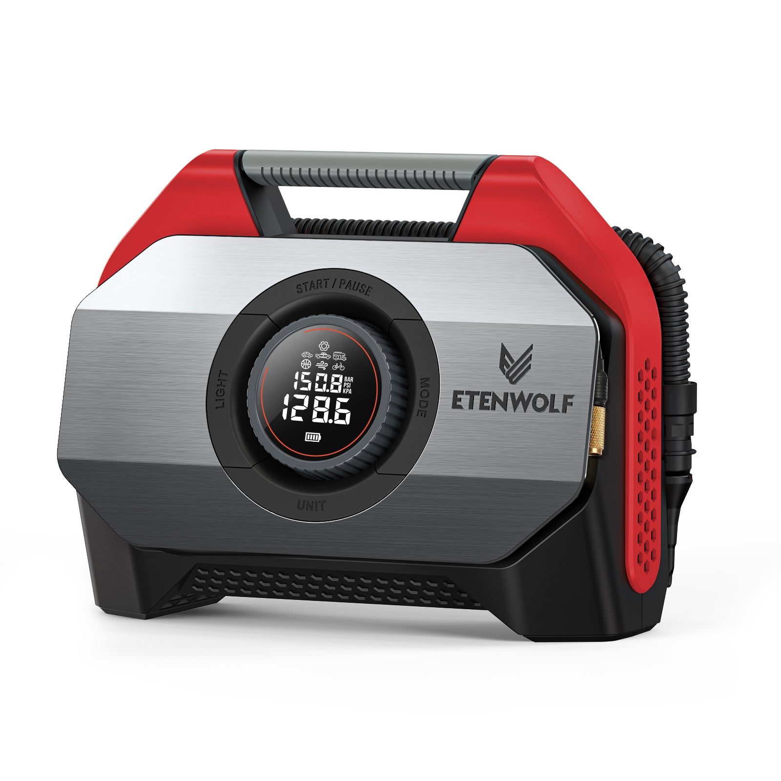 ETENWOLF Vortex S6 Heavy Duty Tire Inflator Air Compressor – Red