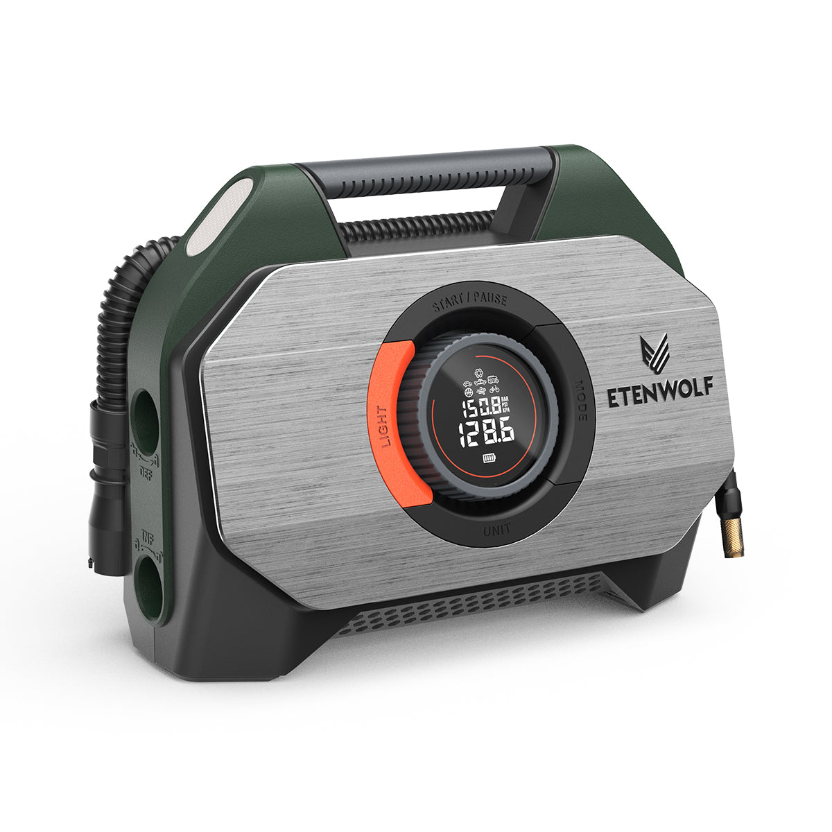 ETENWOLF Vortex S7 Heavy Duty Tire Inflator Air Compressor (38,400 mAh Battery)