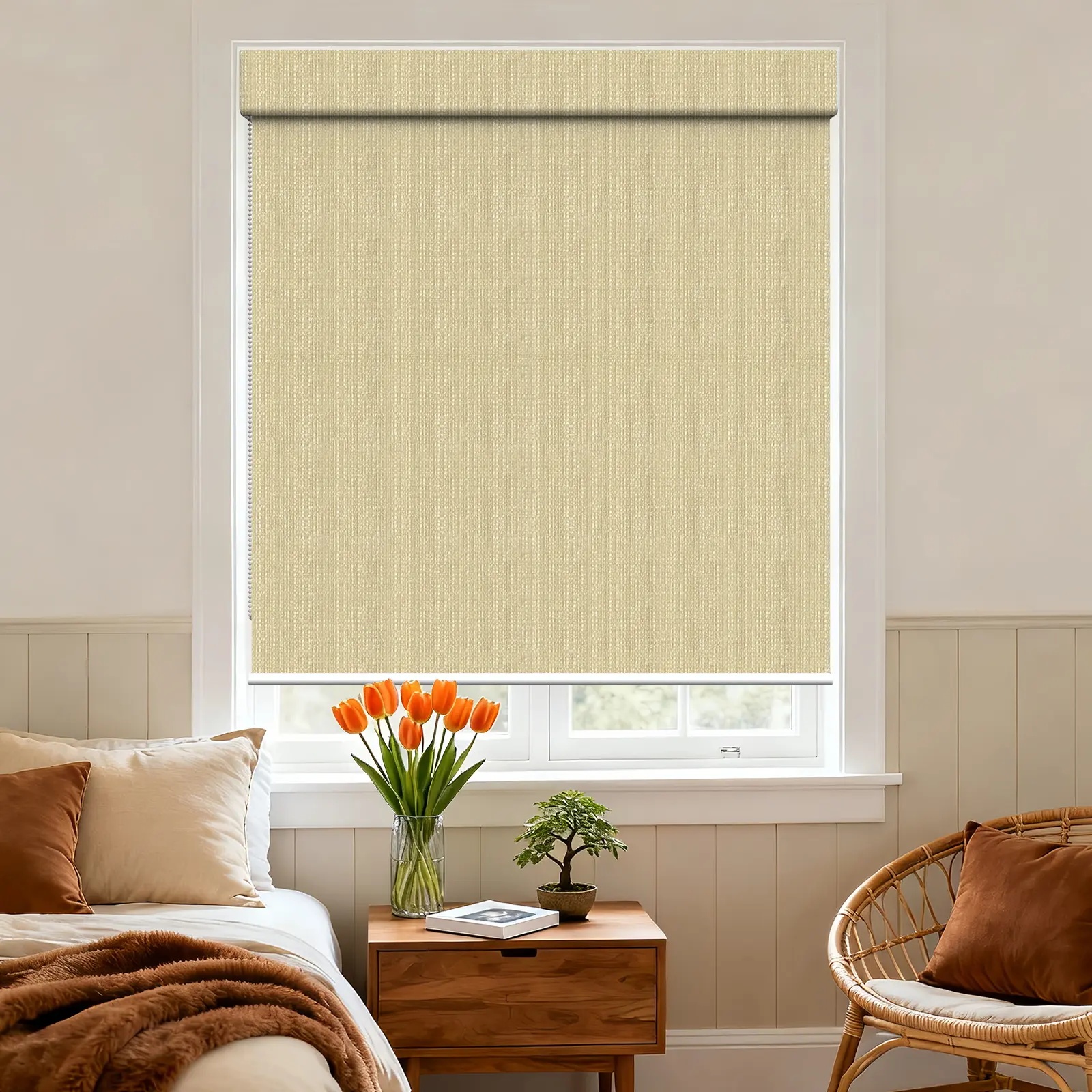 A125 Sheer Square Hood Roller Shade