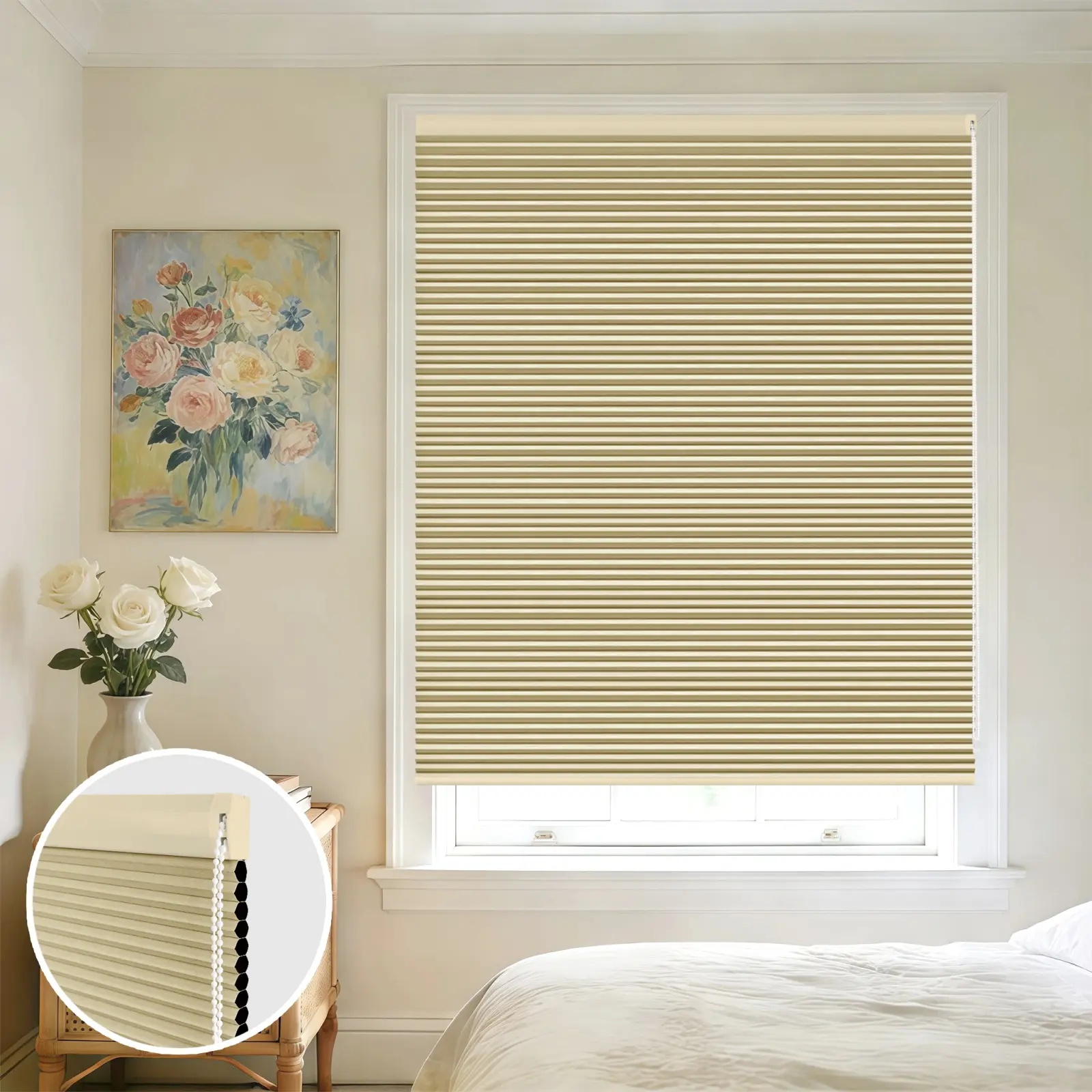 Corded Single Cell Blackout Honeycomb Shades – Arch Style