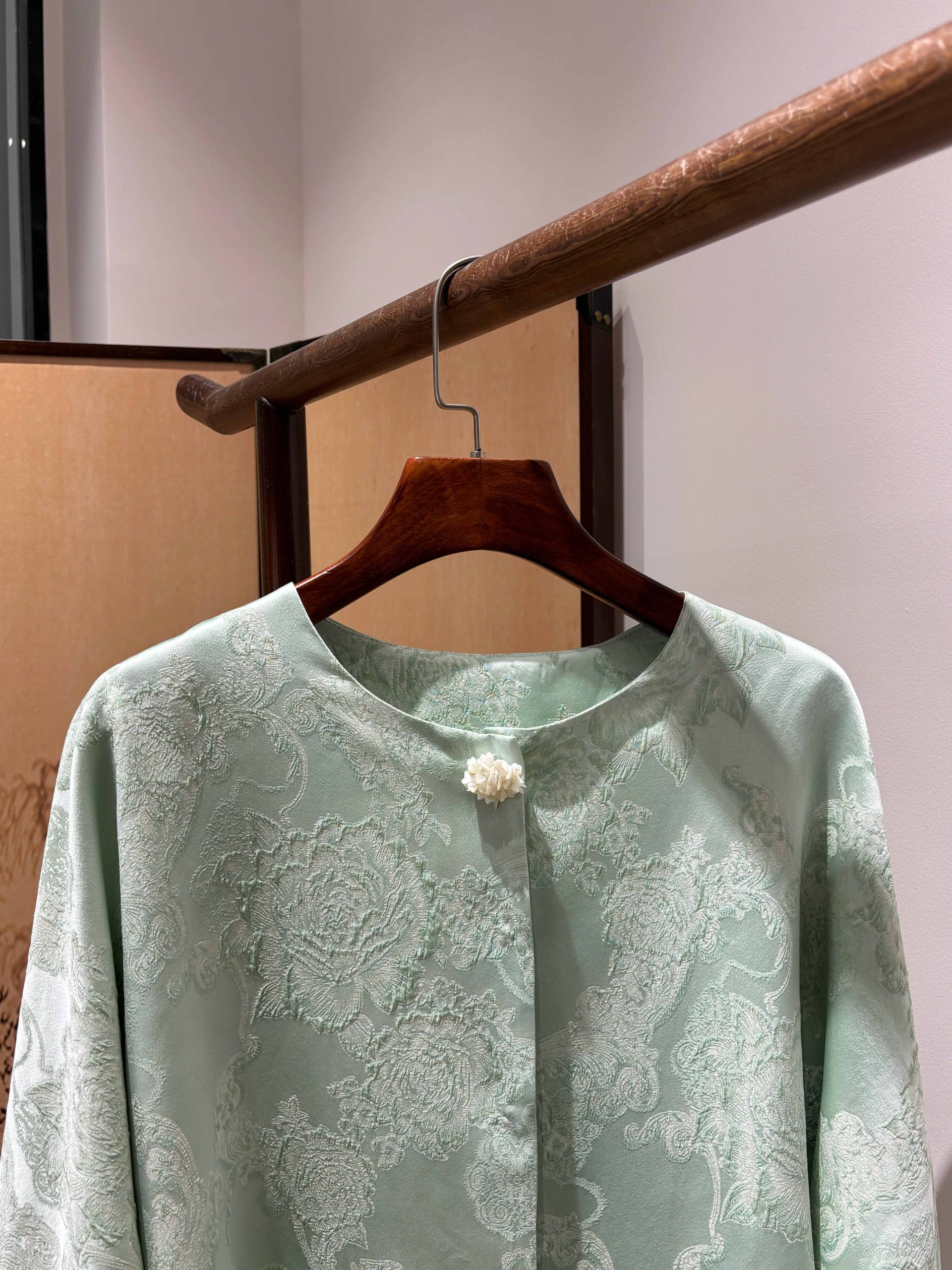 Blue Silk Brocade Jacket – Modern Chinese Elegance by LUXE ORIENTA