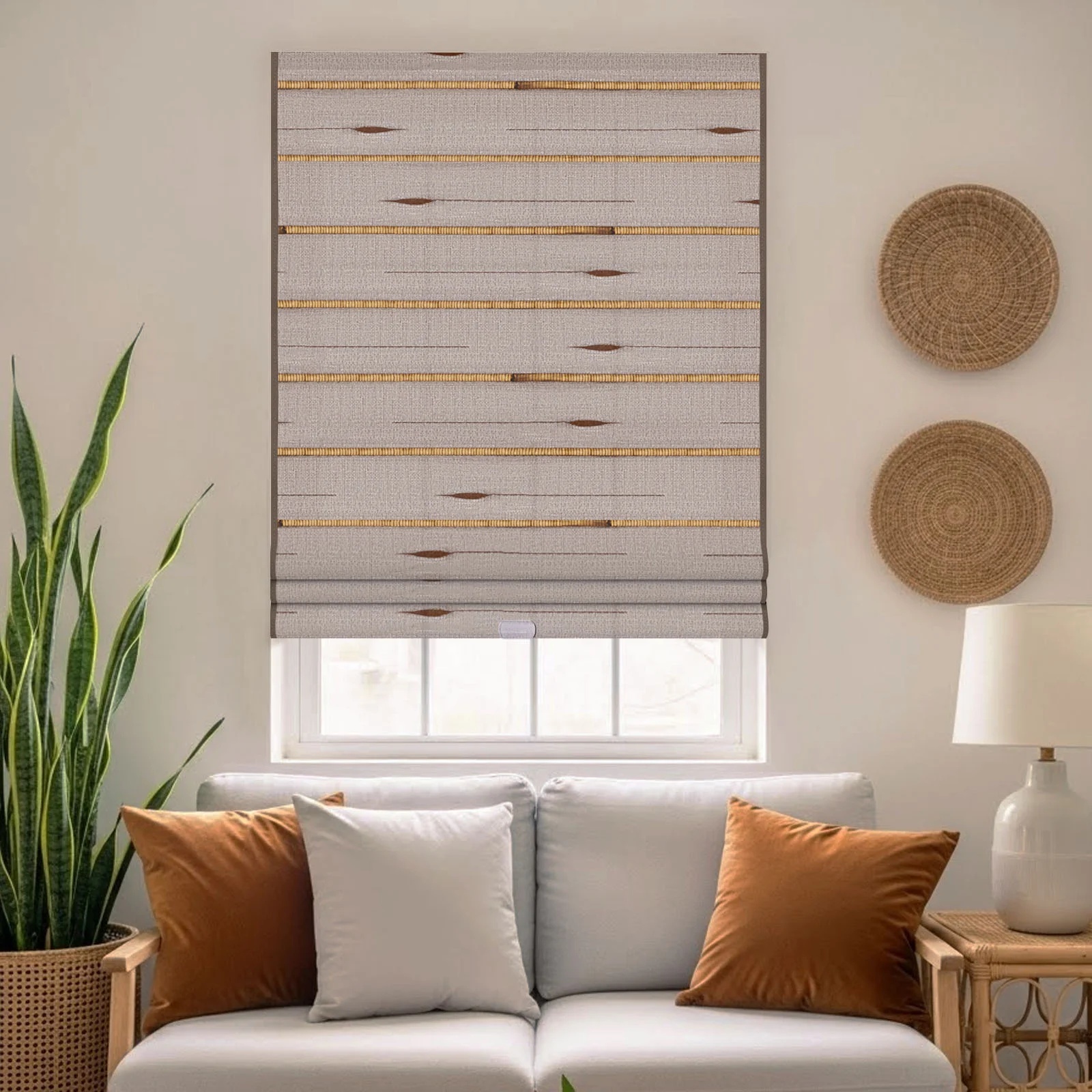 Natural Woven Shade, Lagurus Ovatus