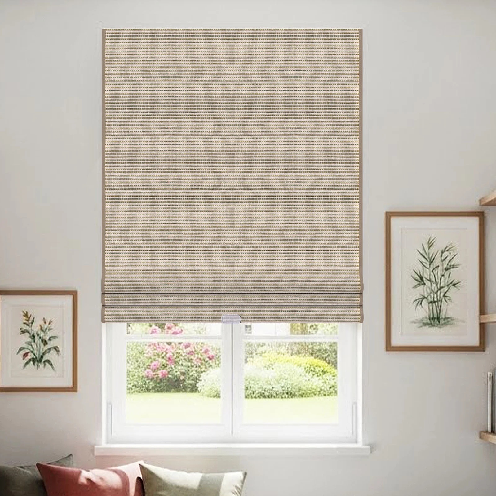SYC-011 Natural Linen  Bamboo Woven Shade