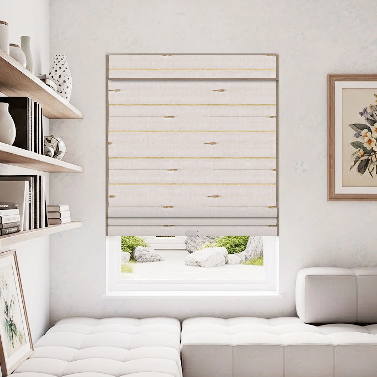 Linen Natural Woven Shade –  028 Bamboo Filaments  Lagurus Ovatus