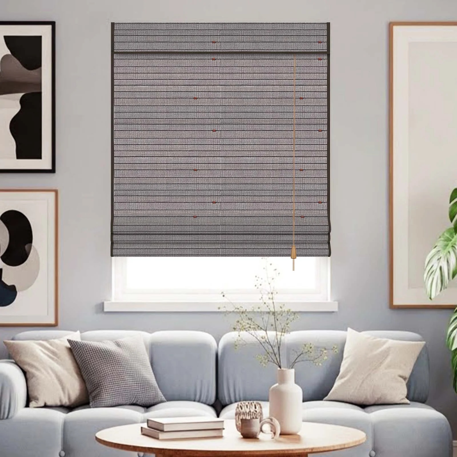 Corded Natural Woven Shade –  024 Bamboo Filaments  Chinese Knots