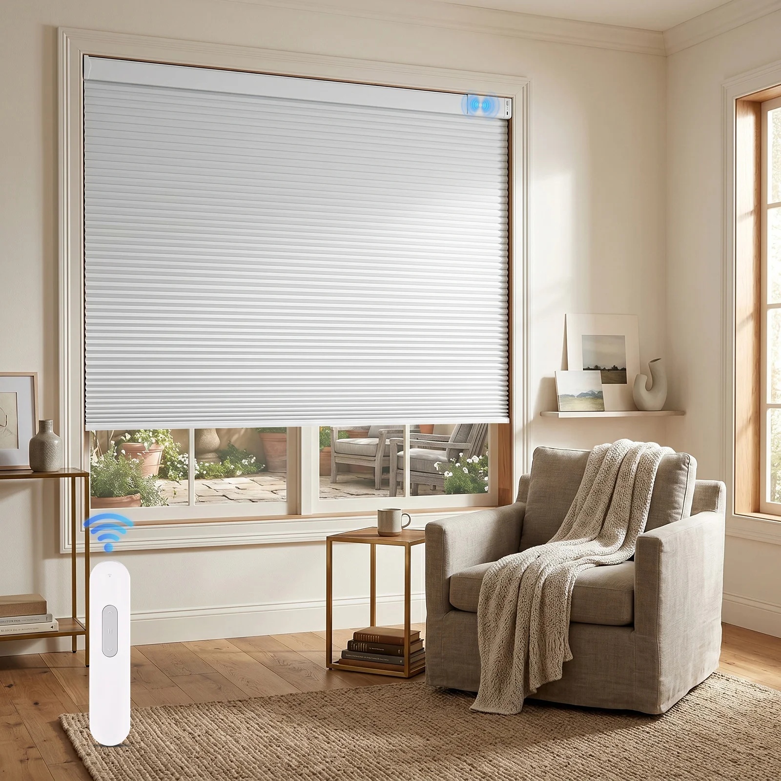 Motorized 25mm HSLB Blackout Cellular Shades Cordless