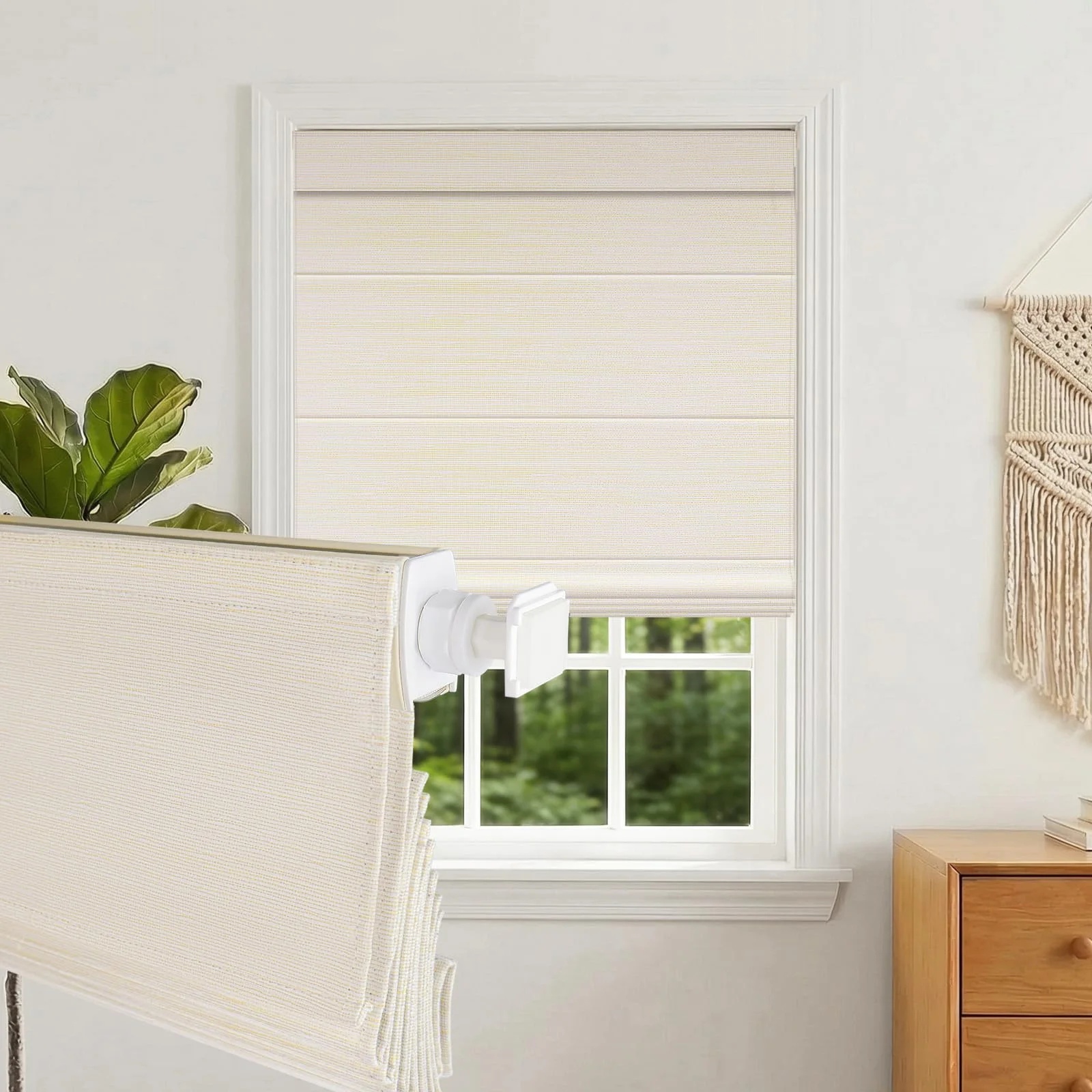 No-Drill Cordless Vertical Roman Shade