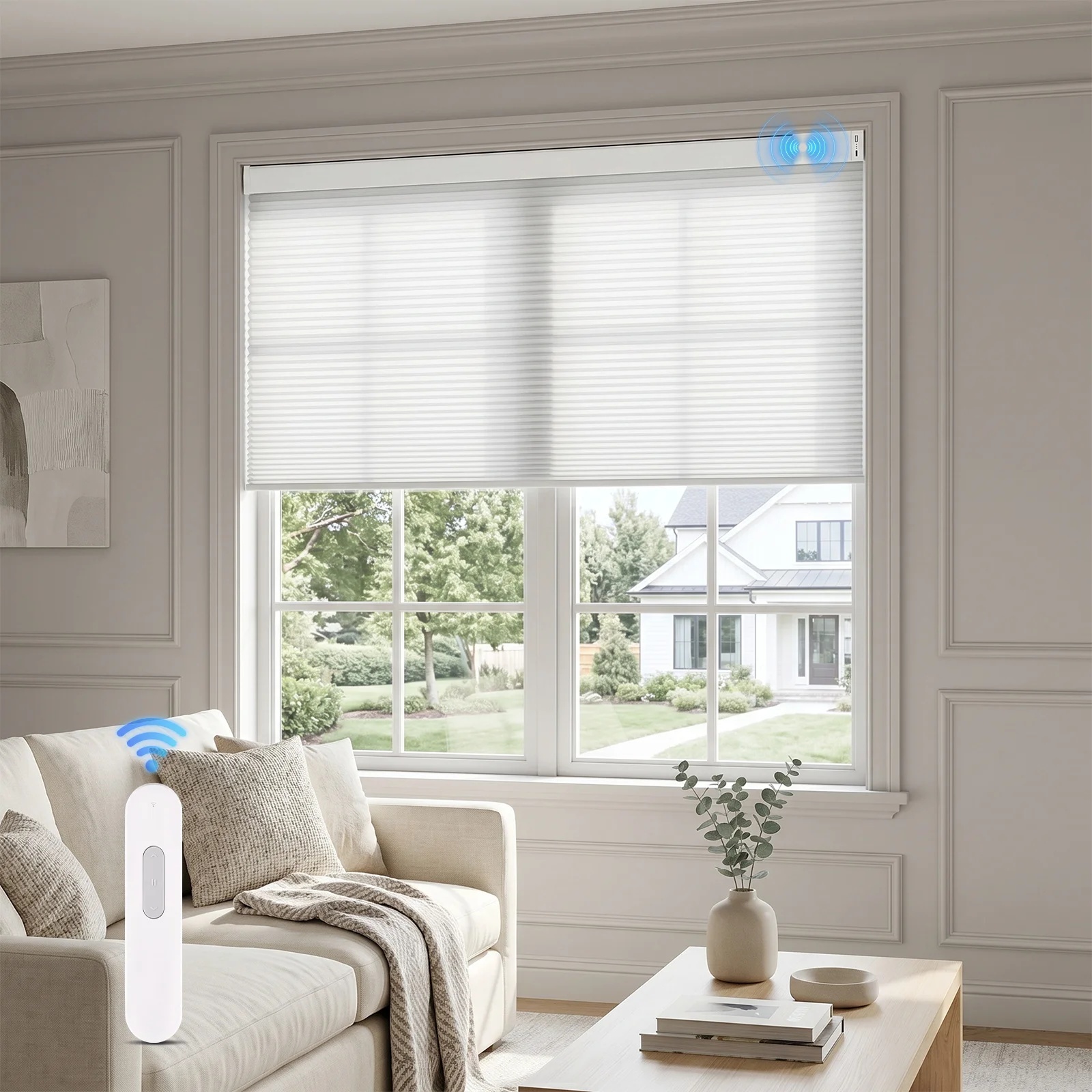 Motorized 25mm HSL Light-Filtering Cellular Shades Cordless