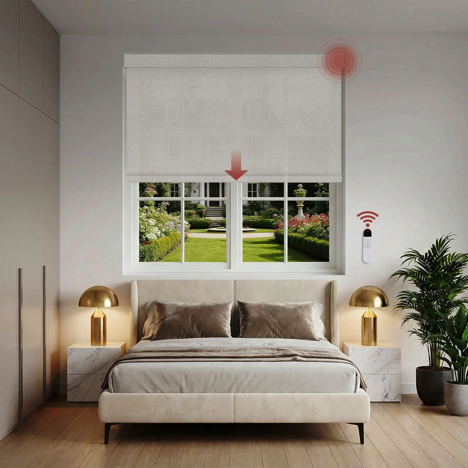Motorized Fliter Square Hood Roller Shade