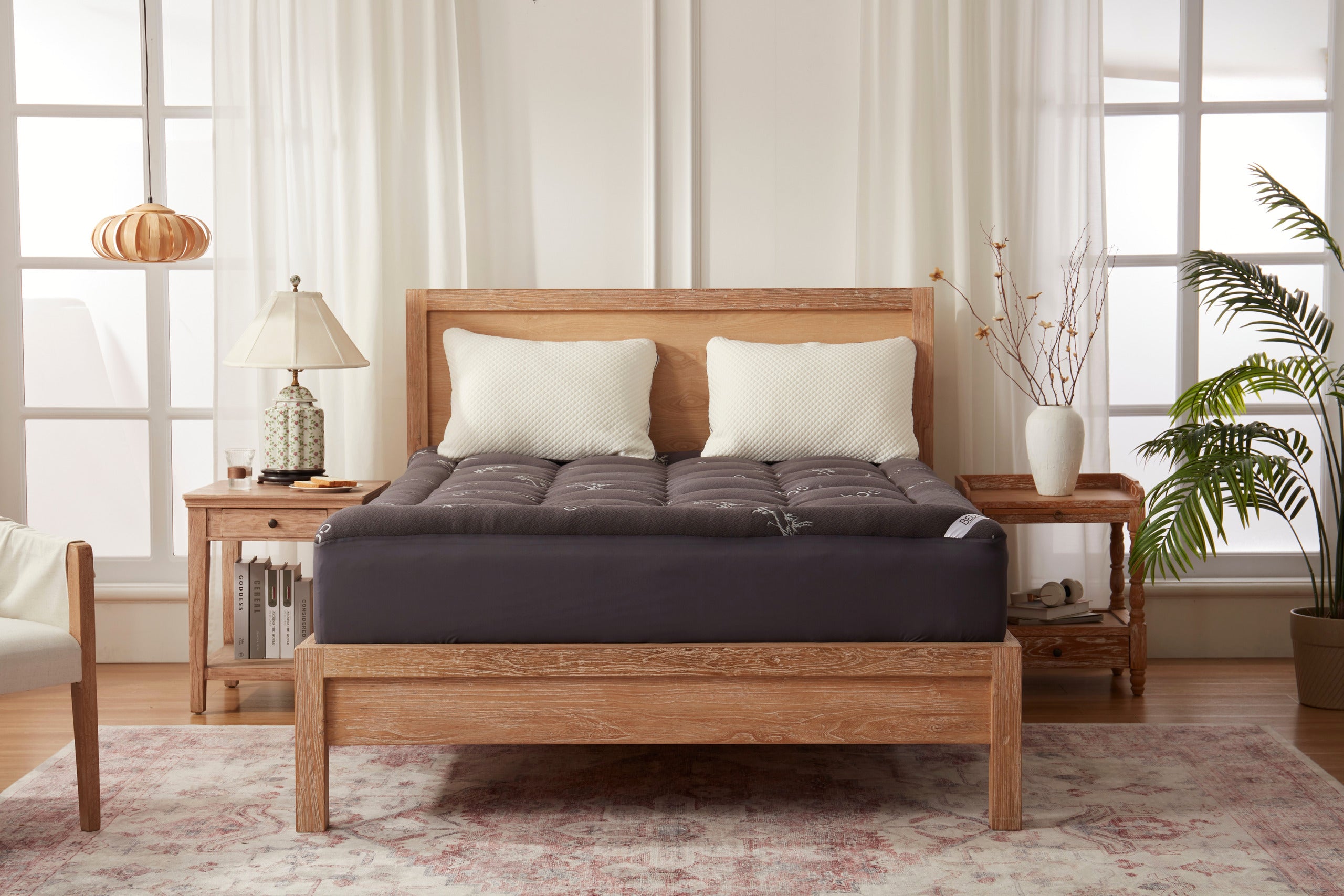 Bedlore® 3D Fill Bamboo Mattress Topper, Cooling & Deep Sleep