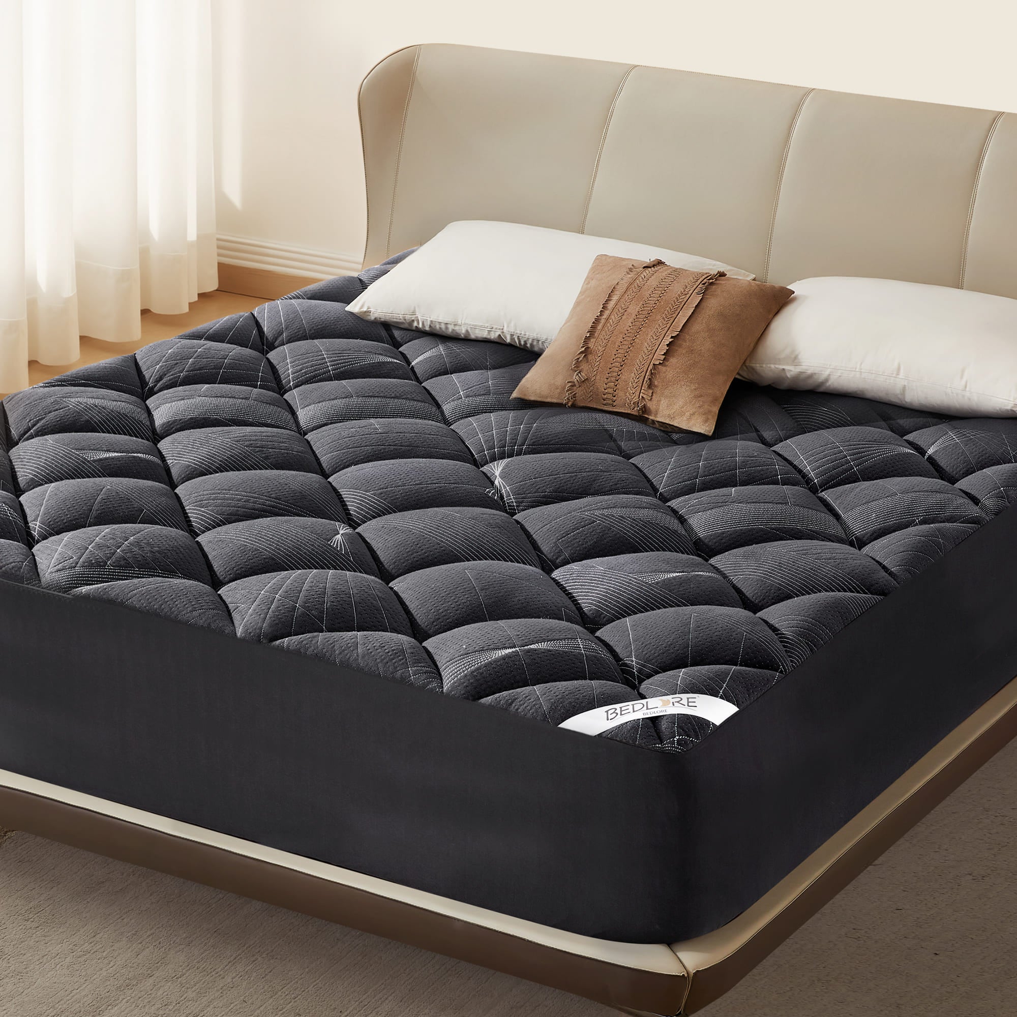 BEDLORE® Soft Mattress Topper, Rayon From Bamboo, Plush Pillow Top
