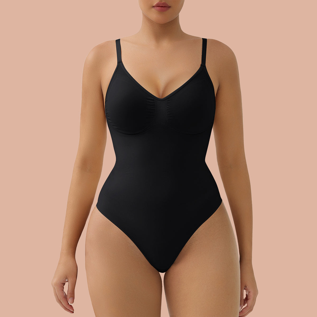 SHAPERX Briefs Tummy Control Bodysuit with Removable Pads – Black / 2XL-Plus