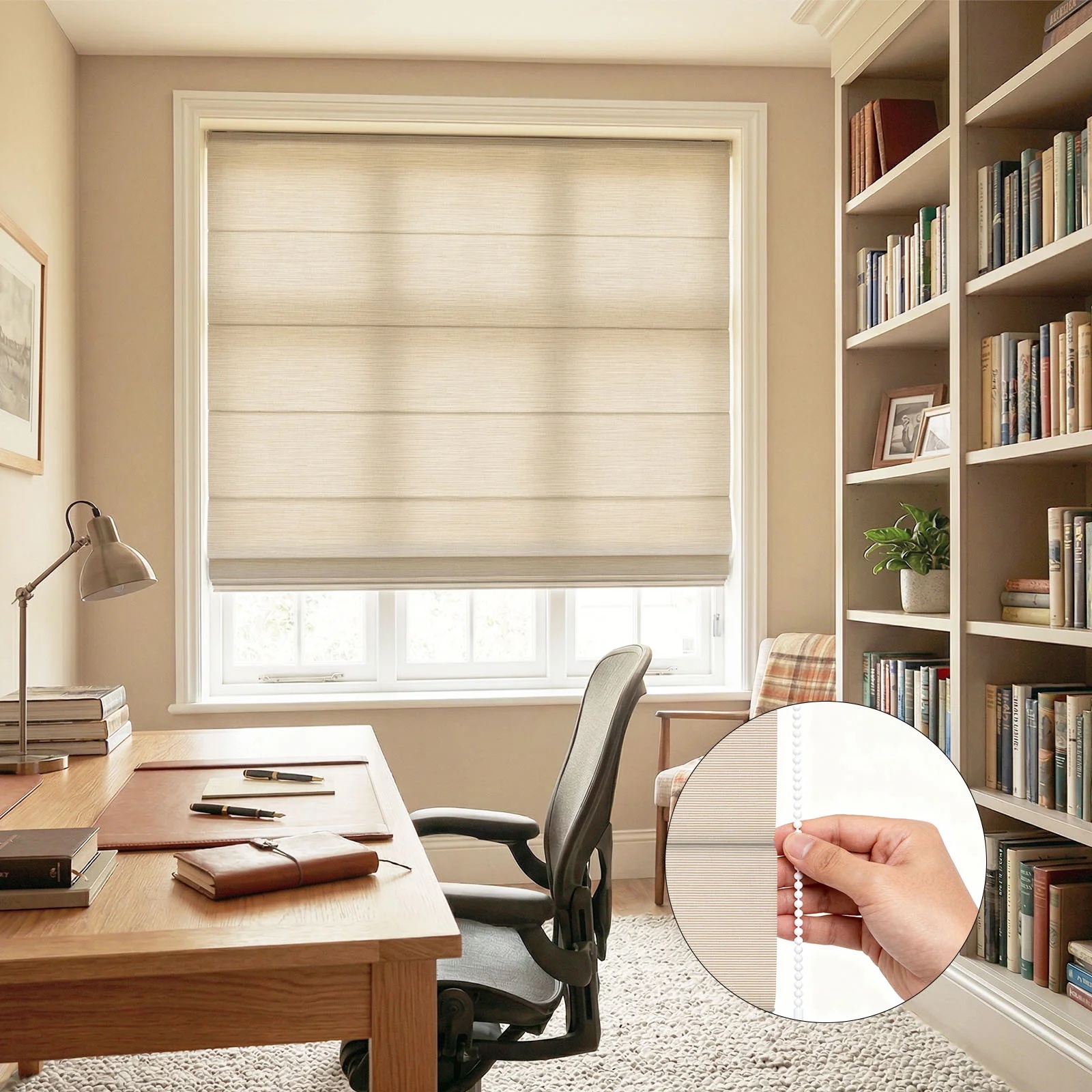 Light Filtering Cord Single Layer Roman Shade LM221
