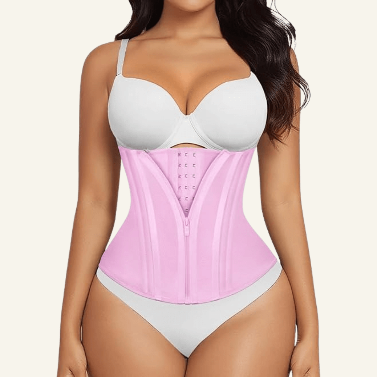 SHAPERX 15 Steel Bones Waist Trainer for Workout & Hourglass Shaping – Pink / L