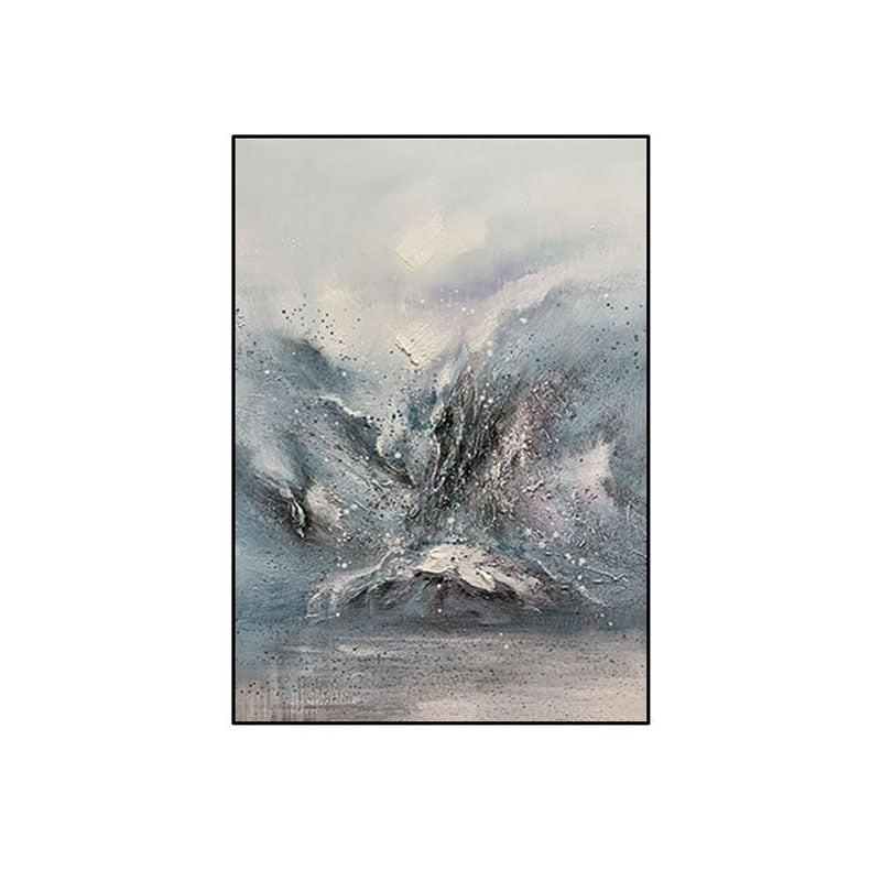 North Pole-Blue & White Abstract Oil Painting Inspired by Arctic Landscapes