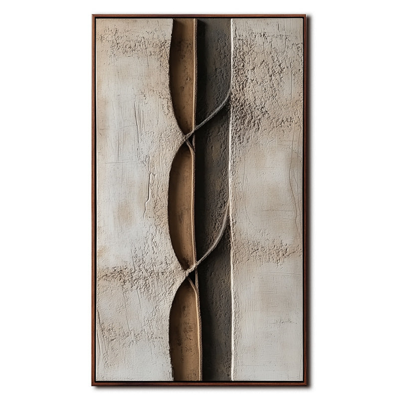 Ethereal Flow-Neutral Textured Abstract Painting for Modern Minimalist Interiors